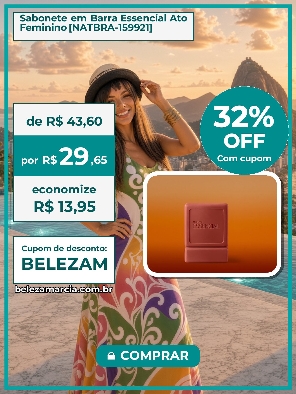 Sabonete em Barra Essencial Ato Feminino [NATBRA-159921]