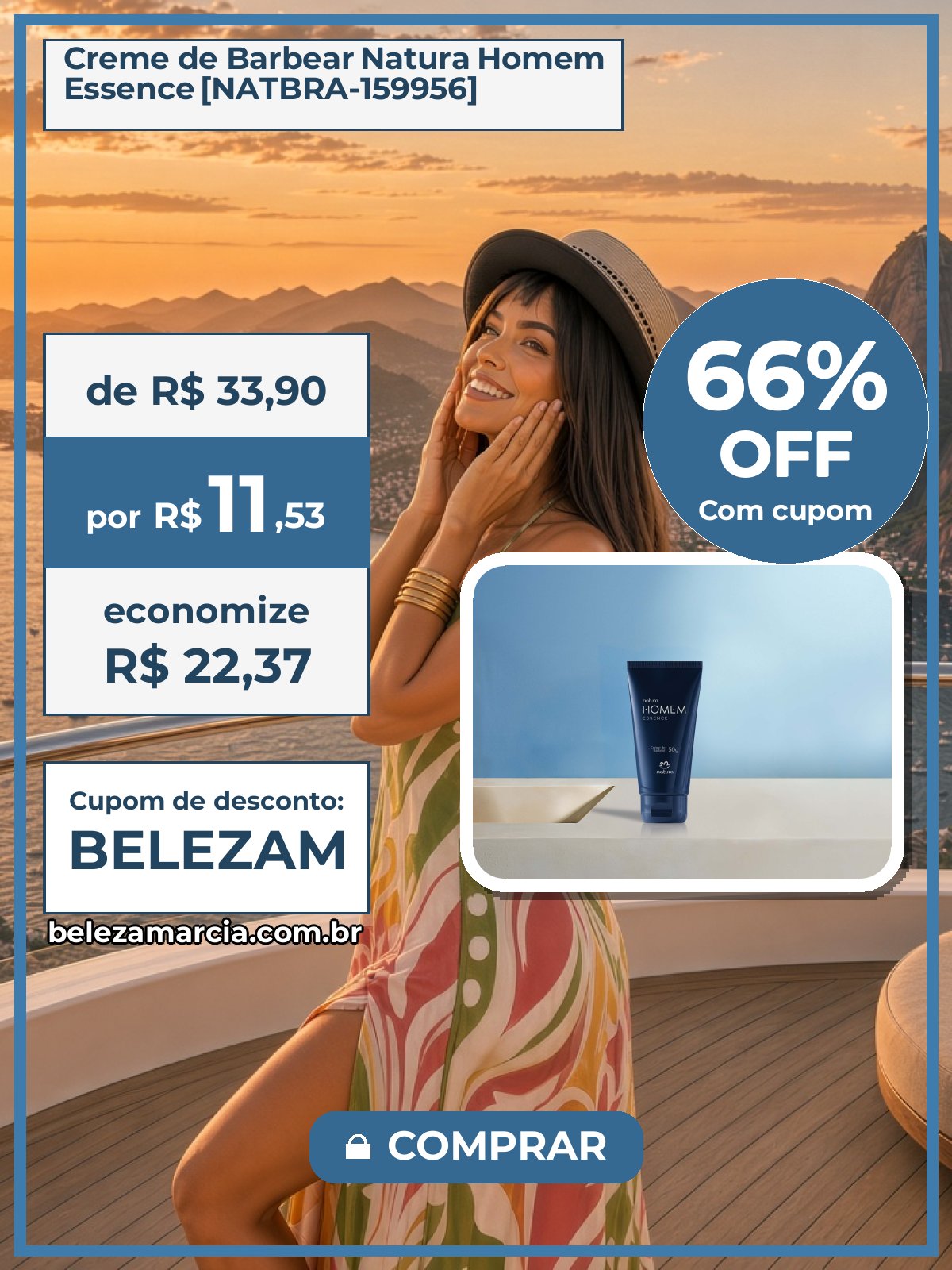 Creme de Barbear Natura Homem Essence [NATBRA-159956]