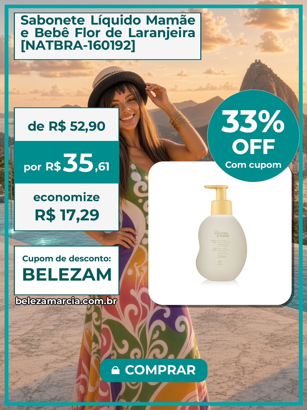 Sabonete Líquido Mamãe e Bebê Flor de Laranjeira [NATBRA-160192]
