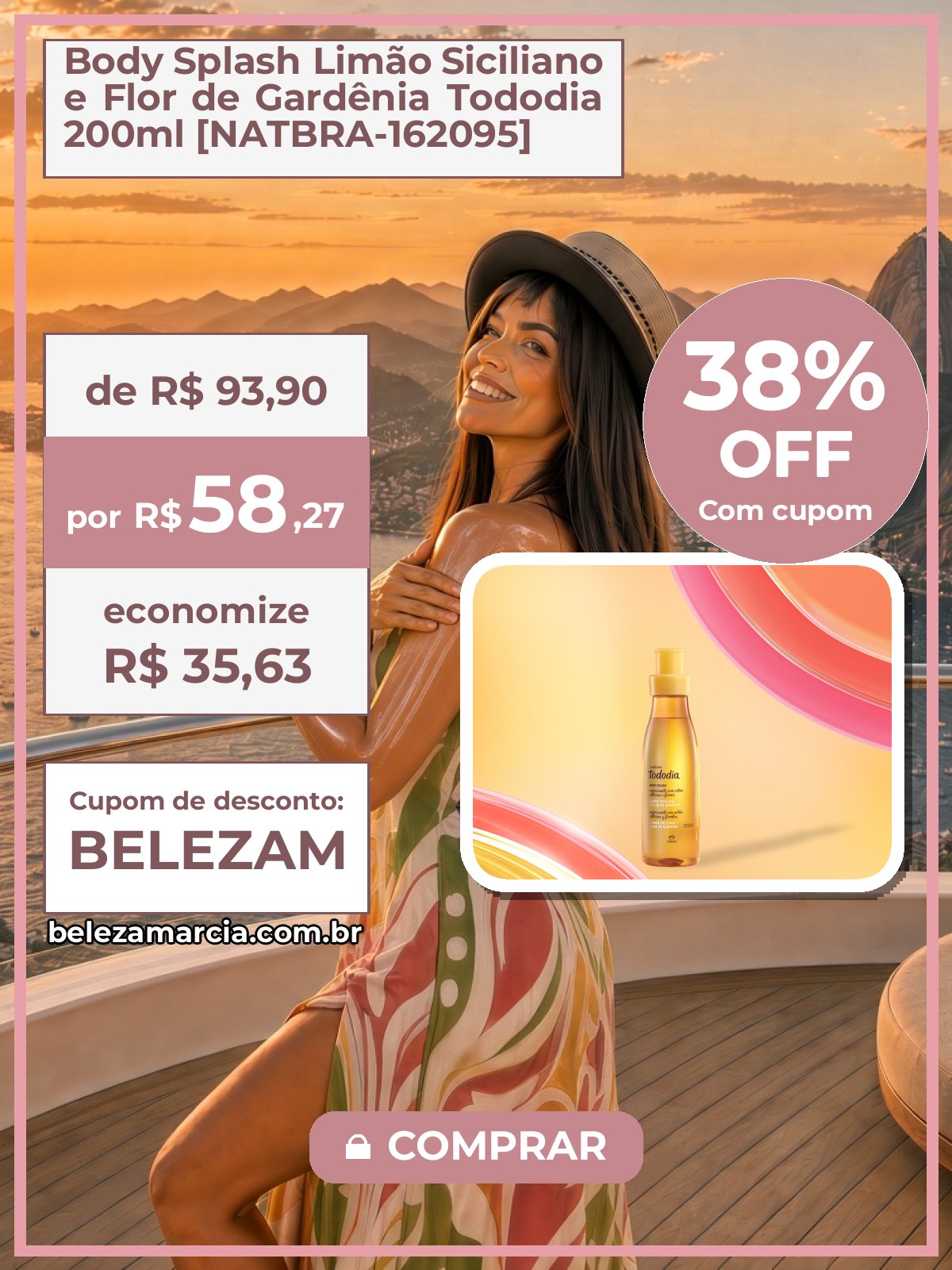 Body Splash Limão Siciliano e Flor de Gardênia Tododia 200ml [NATBRA-162095]
