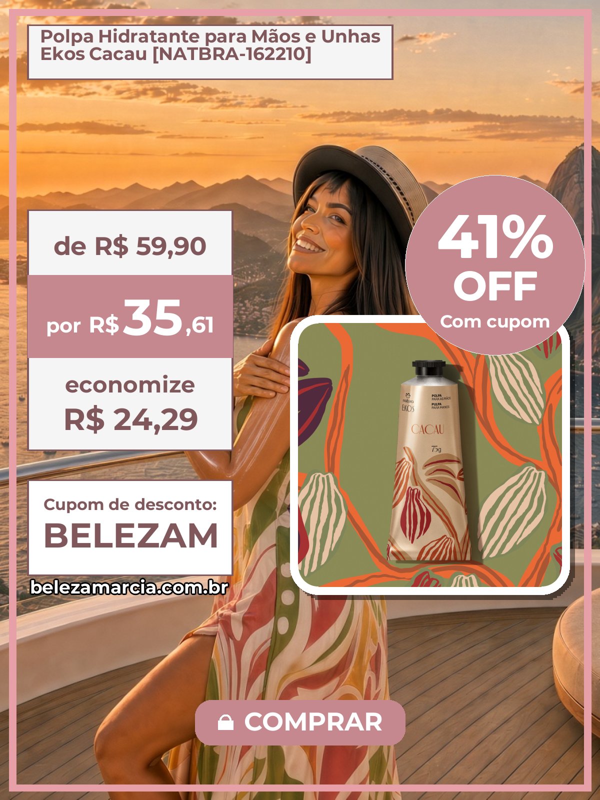 Polpa Hidratante para Mãos e Unhas Ekos Cacau [NATBRA-162210]