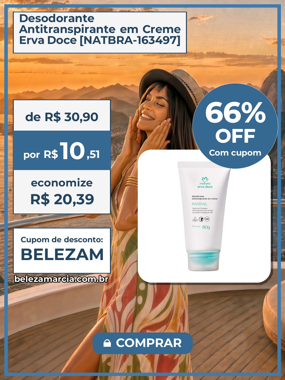 Desodorante Antitranspirante em Creme Erva Doce [NATBRA-163497]
