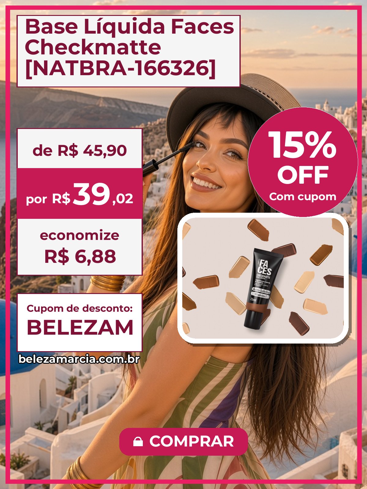 Base Líquida Faces Checkmatte [NATBRA-166326]