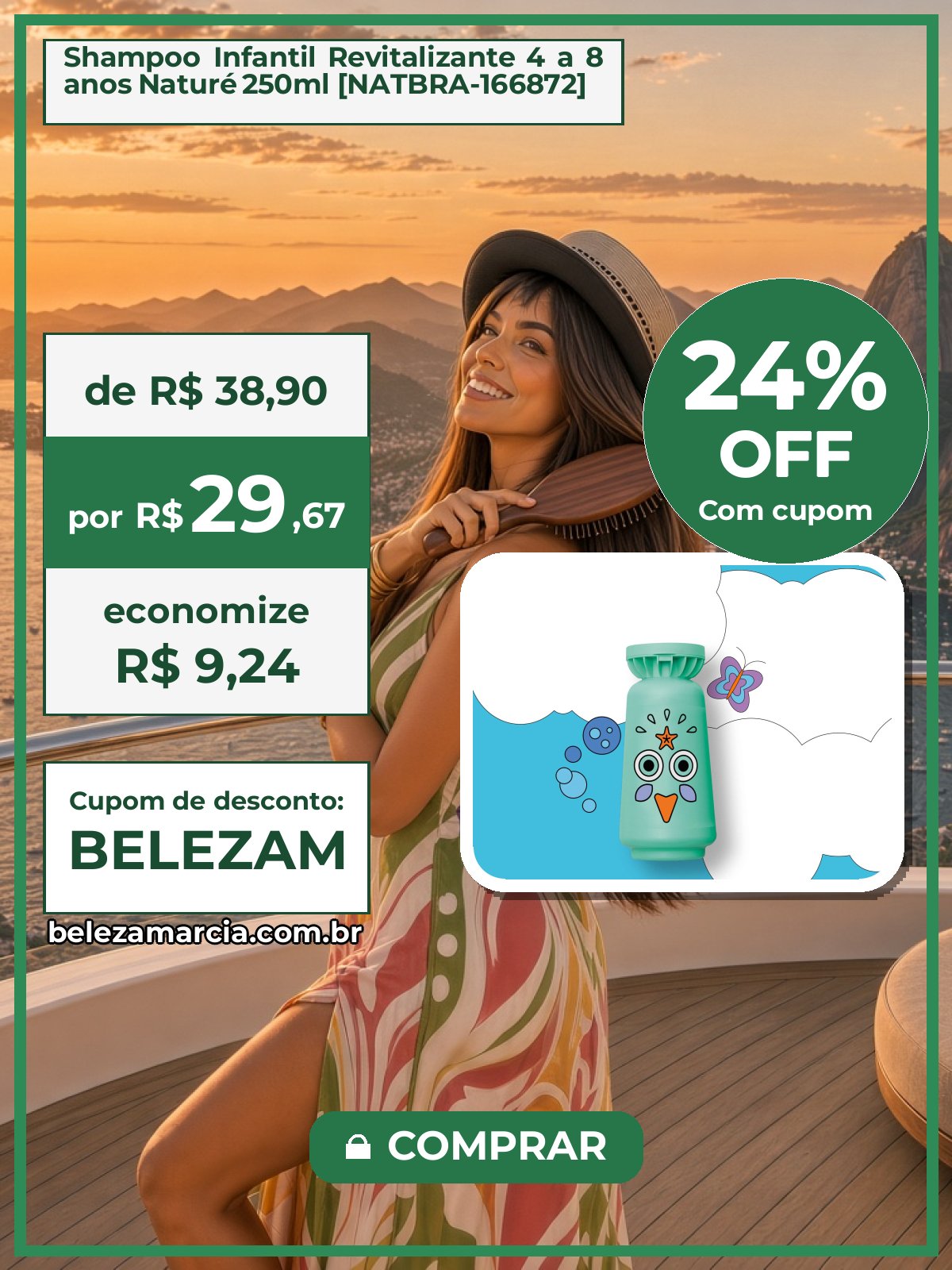 Shampoo Infantil Revitalizante 4 a 8 anos Naturé 250ml [NATBRA-166872]