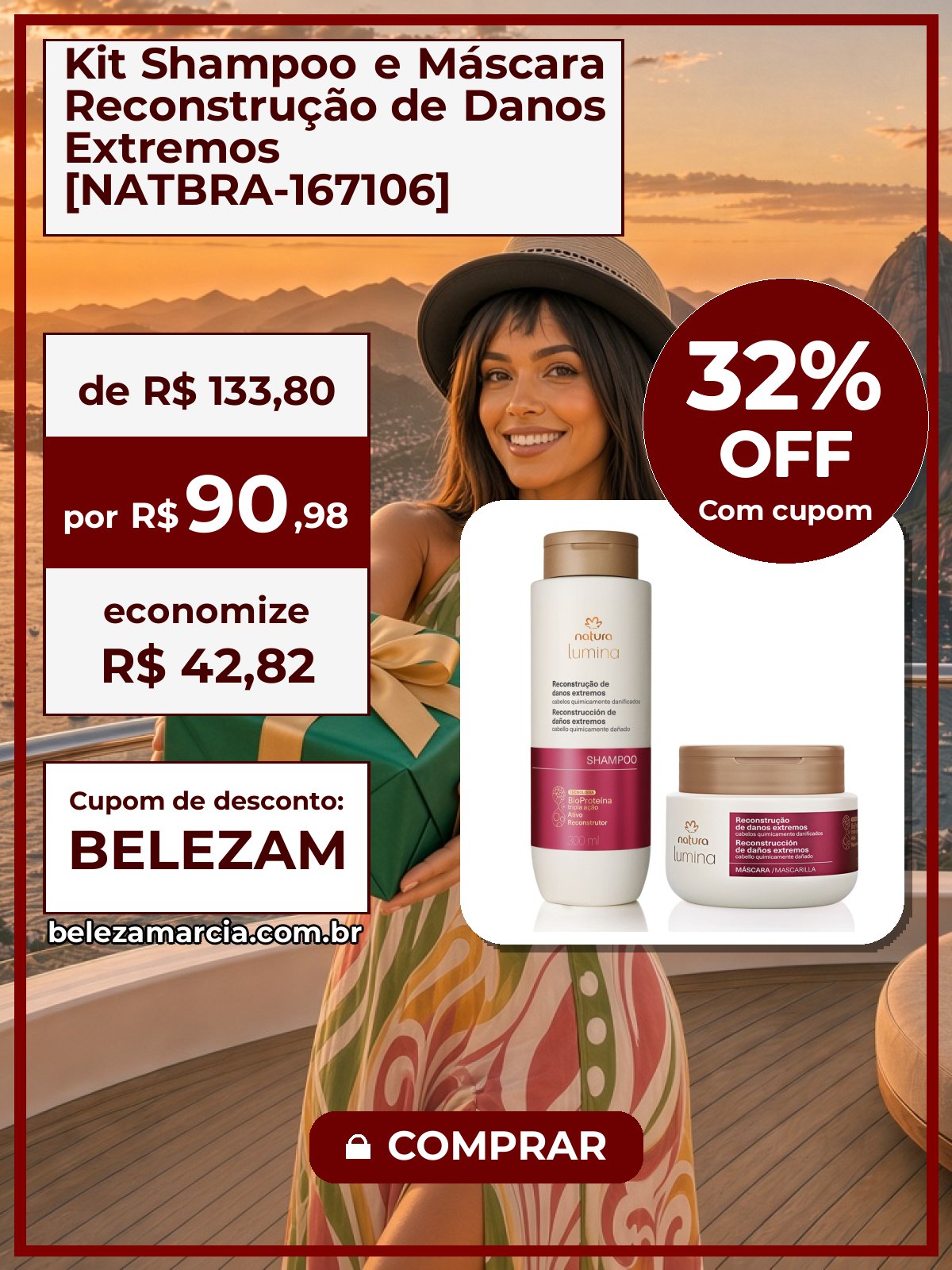 Kit Shampoo e Máscara Reconstrução de Danos Extremos [NATBRA-167106]