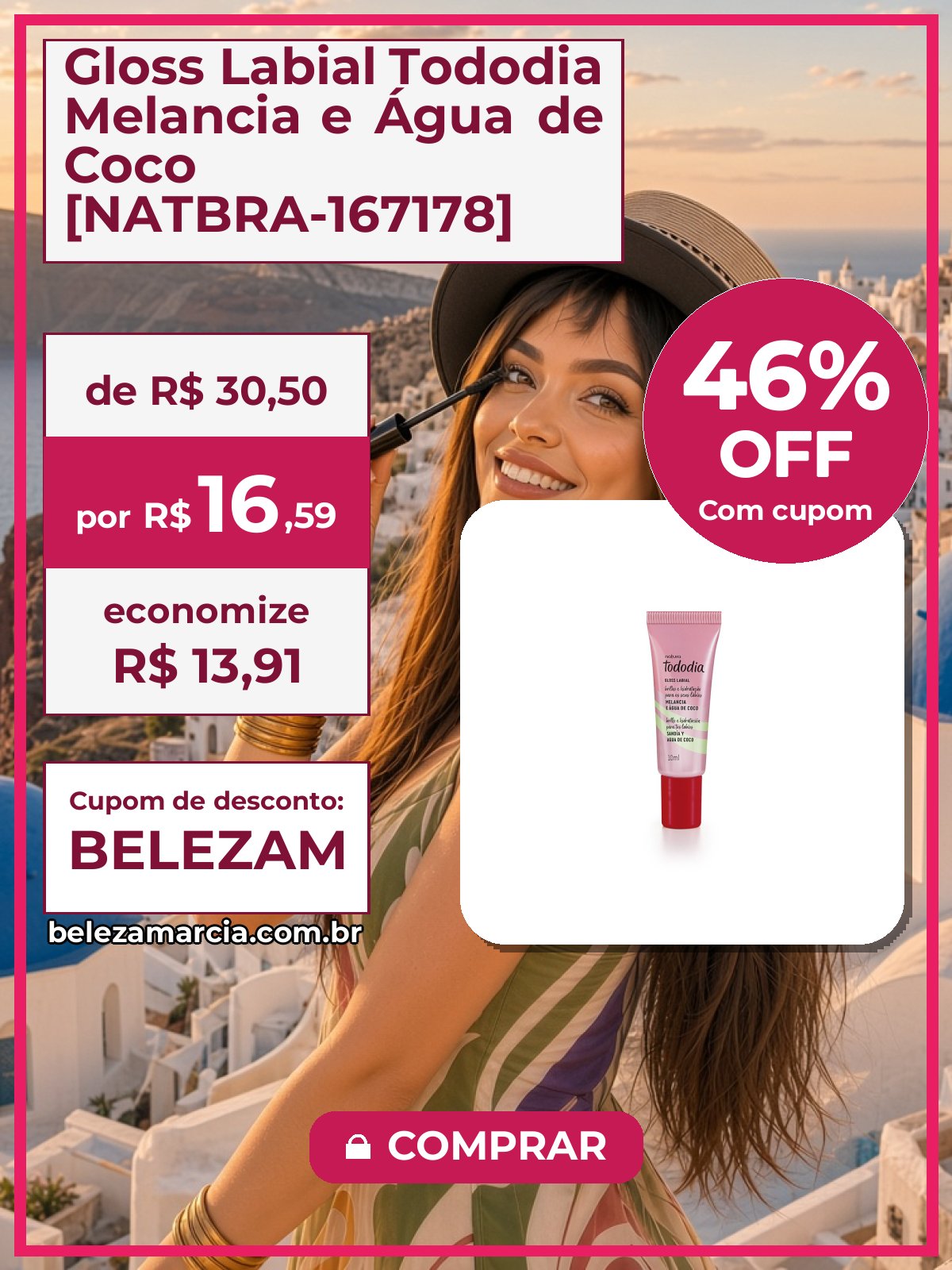 Gloss Labial Tododia Melancia e Água de Coco [NATBRA-167178]