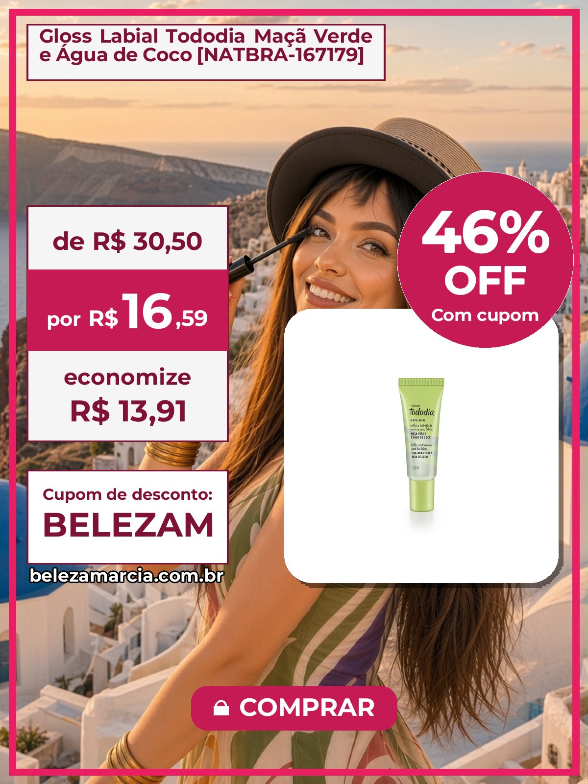 Gloss Labial Tododia Maçã Verde e Água de Coco [NATBRA-167179]