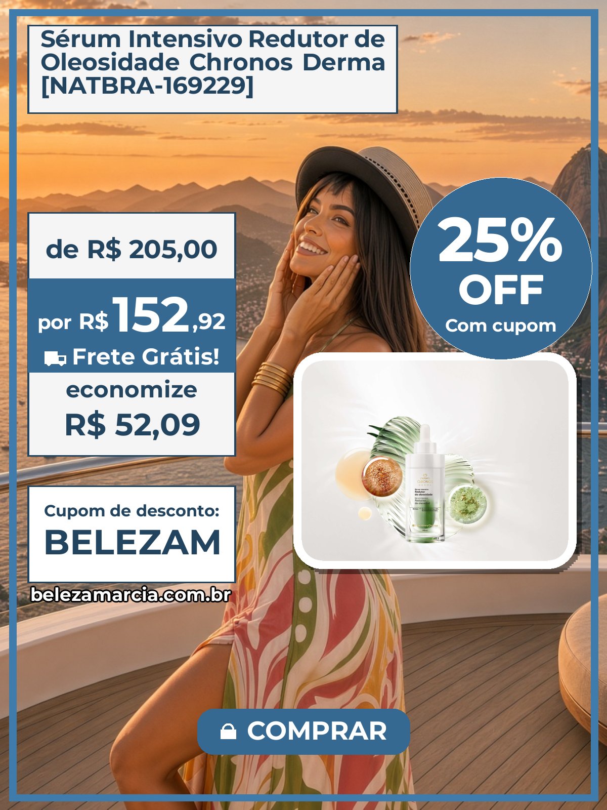 Sérum Intensivo Redutor de Oleosidade Chronos Derma [NATBRA-169229]