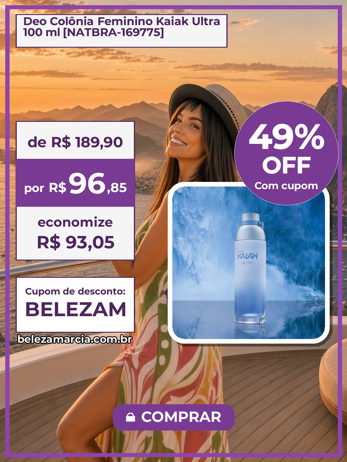 Deo Colônia Feminino Kaiak Ultra 100 ml [NATBRA-169775]