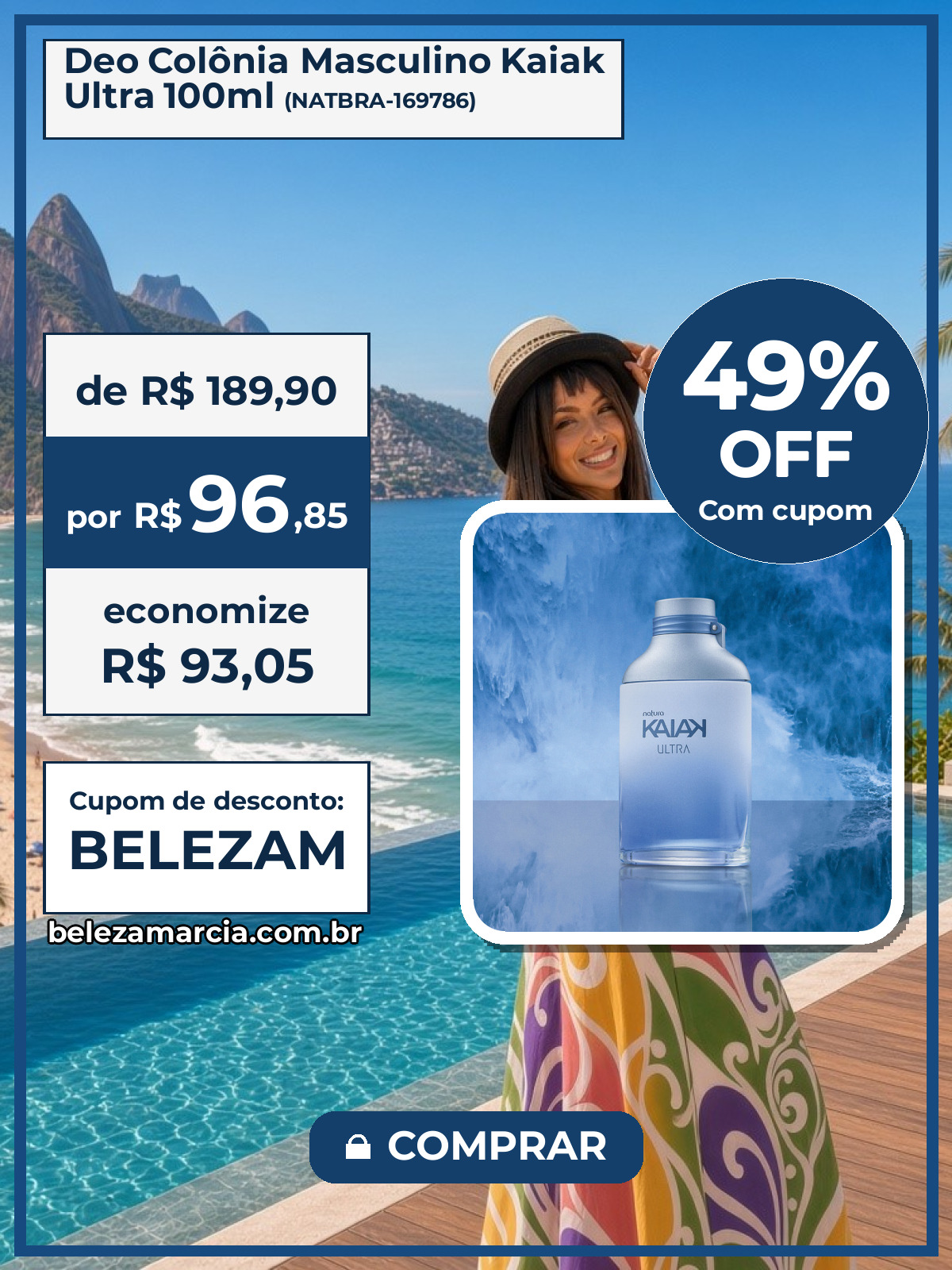 Deo Colônia Masculino Kaiak Ultra 100ml