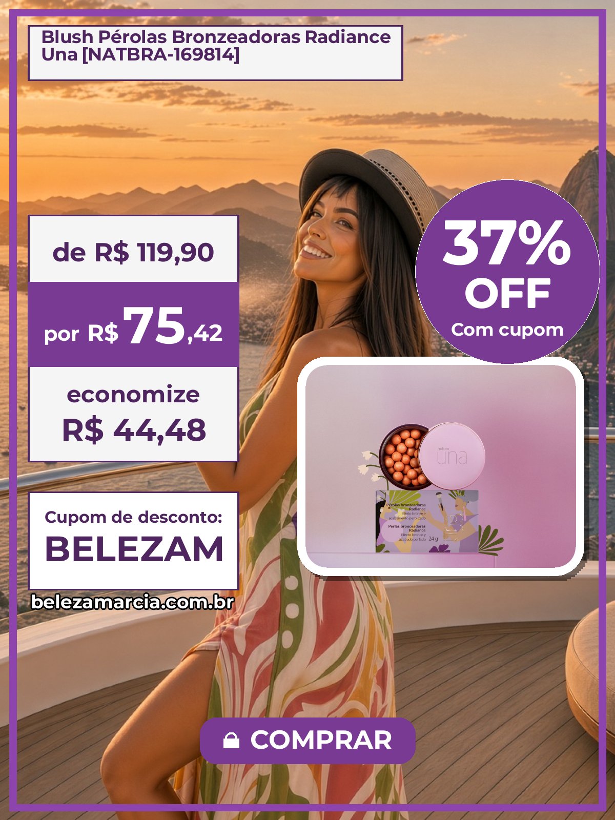 Blush Pérolas Bronzeadoras Radiance Una [NATBRA-169814]