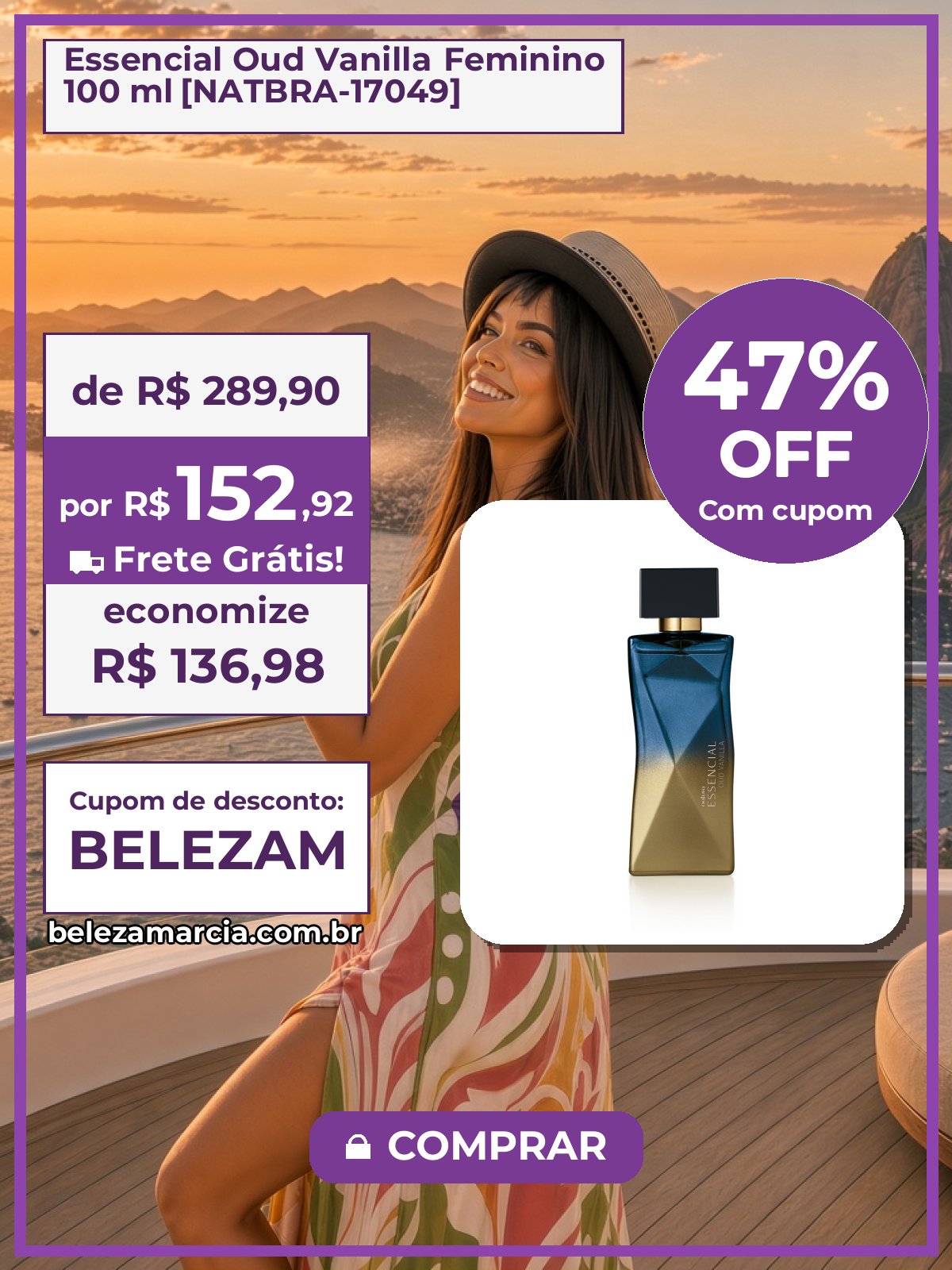 Essencial Oud Vanilla Feminino 100 ml [NATBRA-17049]