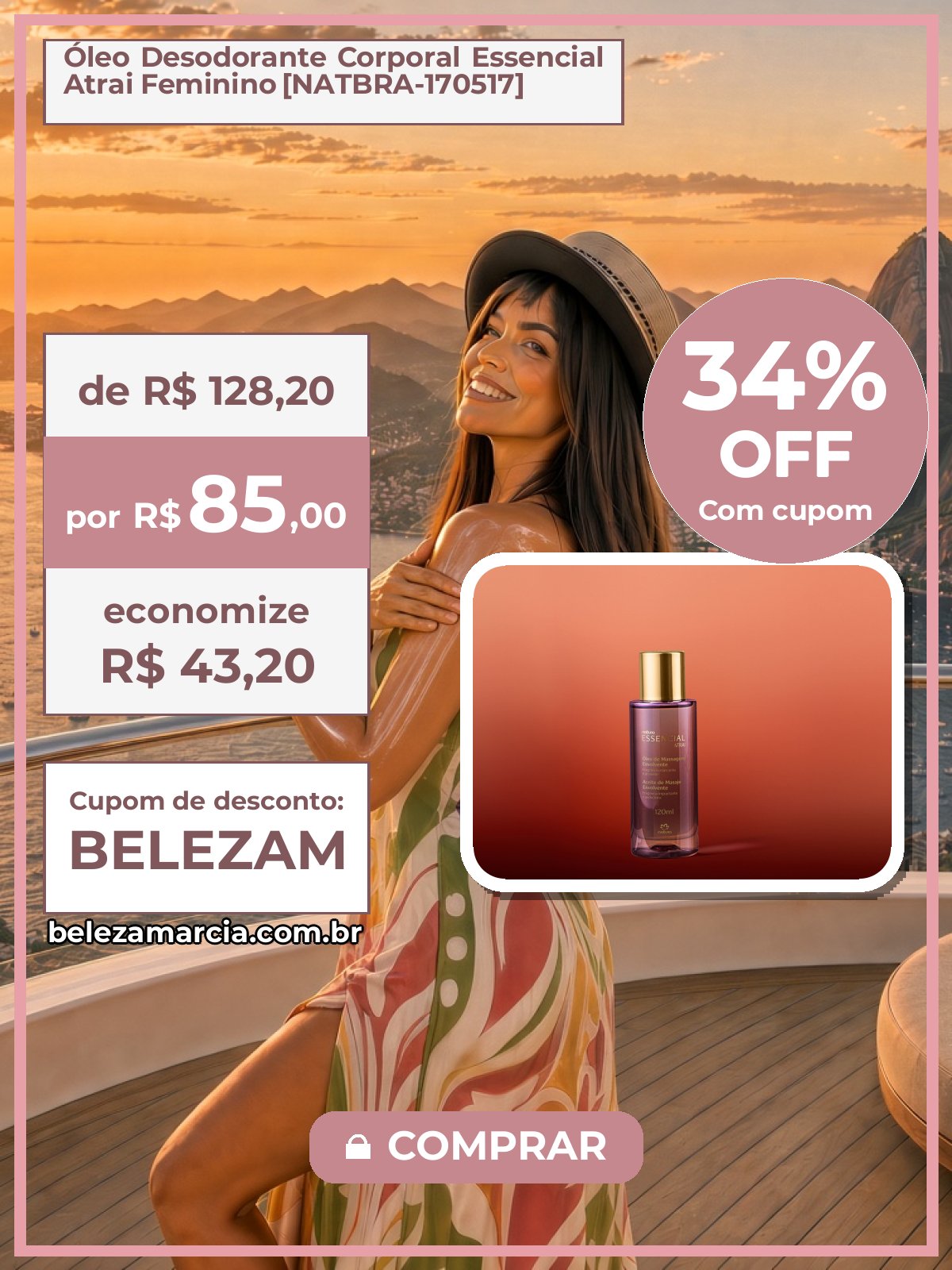 Óleo Desodorante Corporal Essencial Atrai Feminino [NATBRA-170517]