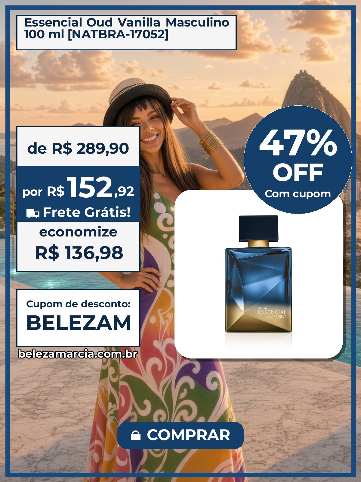 Essencial Oud Vanilla Masculino 100 ml [NATBRA-17052]