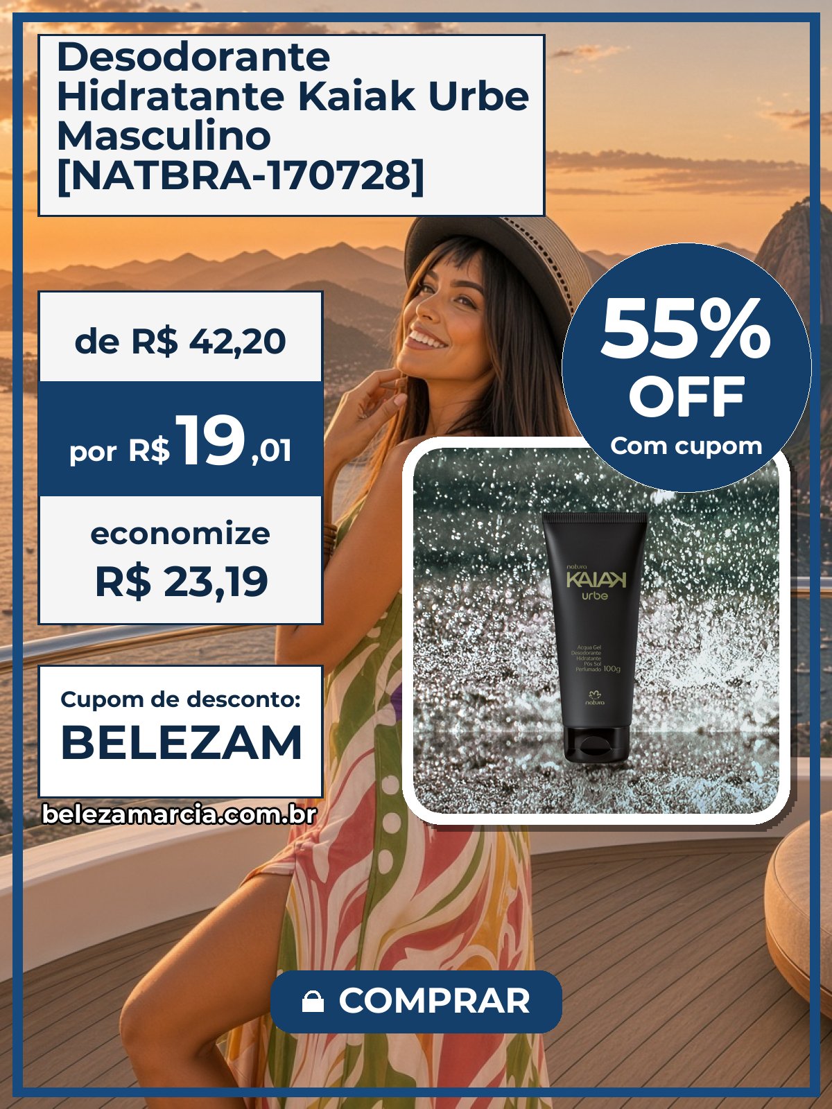 Desodorante Hidratante Kaiak Urbe Masculino [NATBRA-170728]