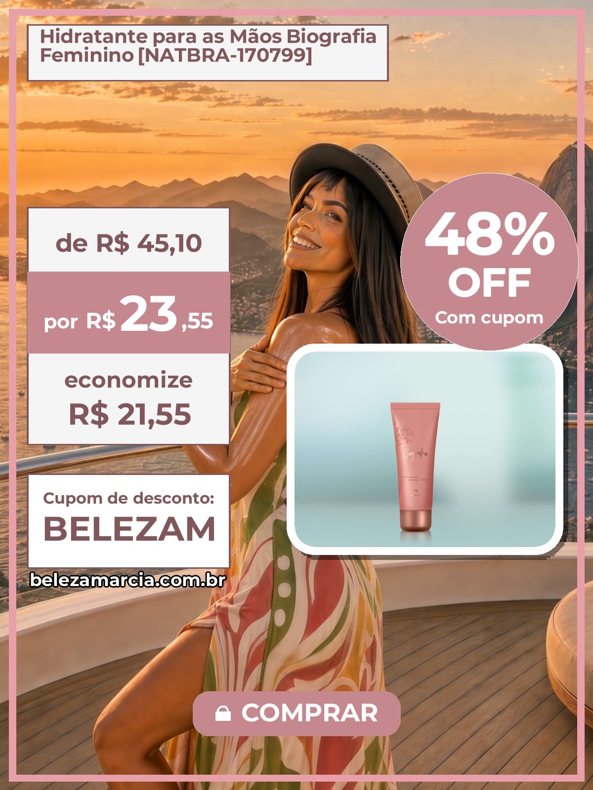 Hidratante para as Mãos Biografia Feminino [NATBRA-170799]