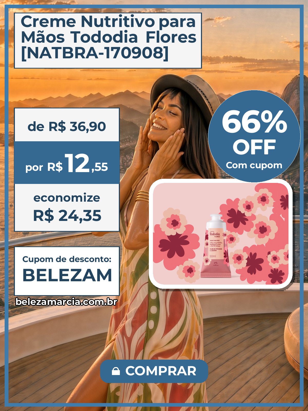 Creme Nutritivo para Mãos Tododia Flores [NATBRA-170908]