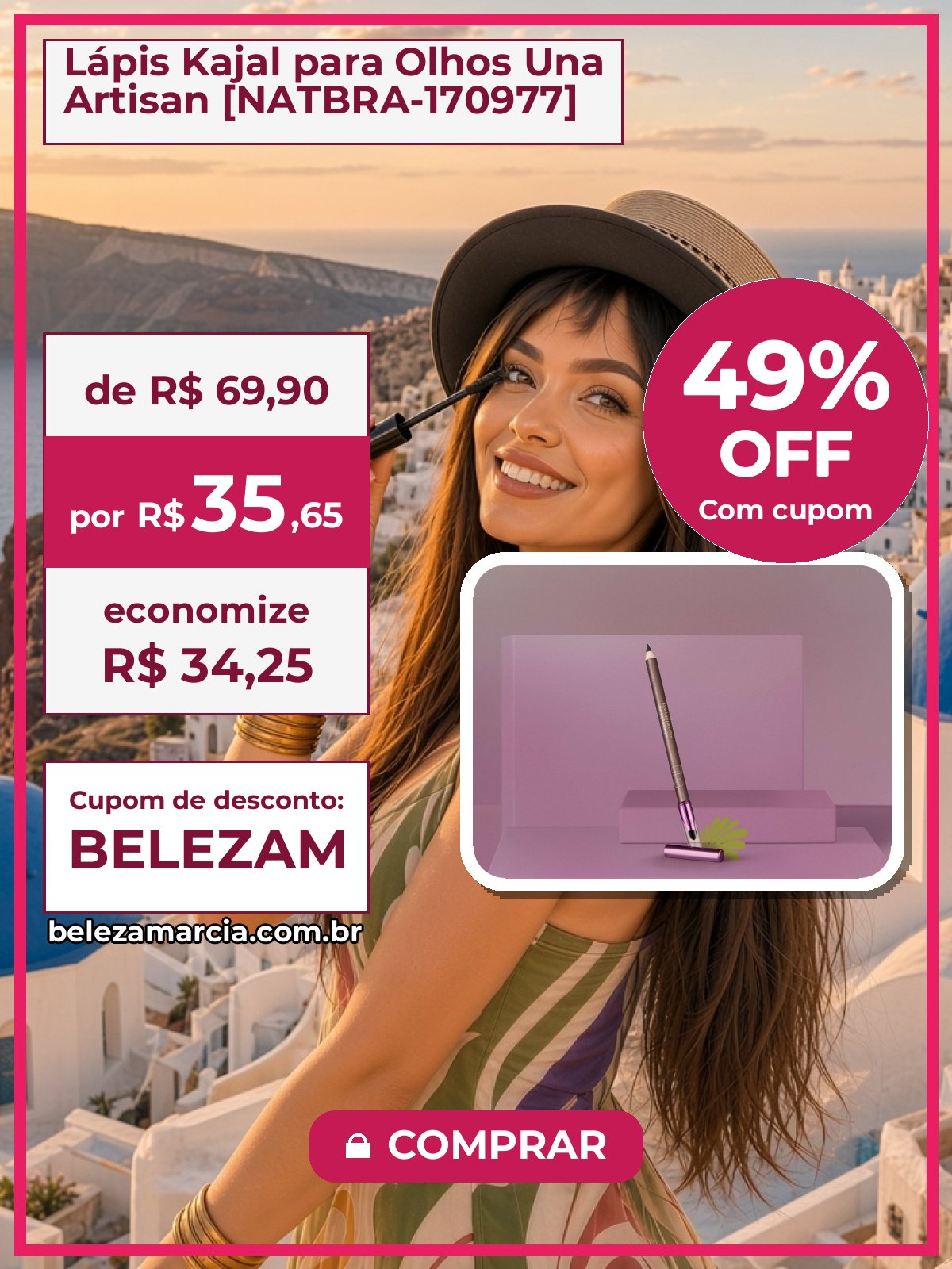Lápis Kajal para Olhos Una Artisan [NATBRA-170977]