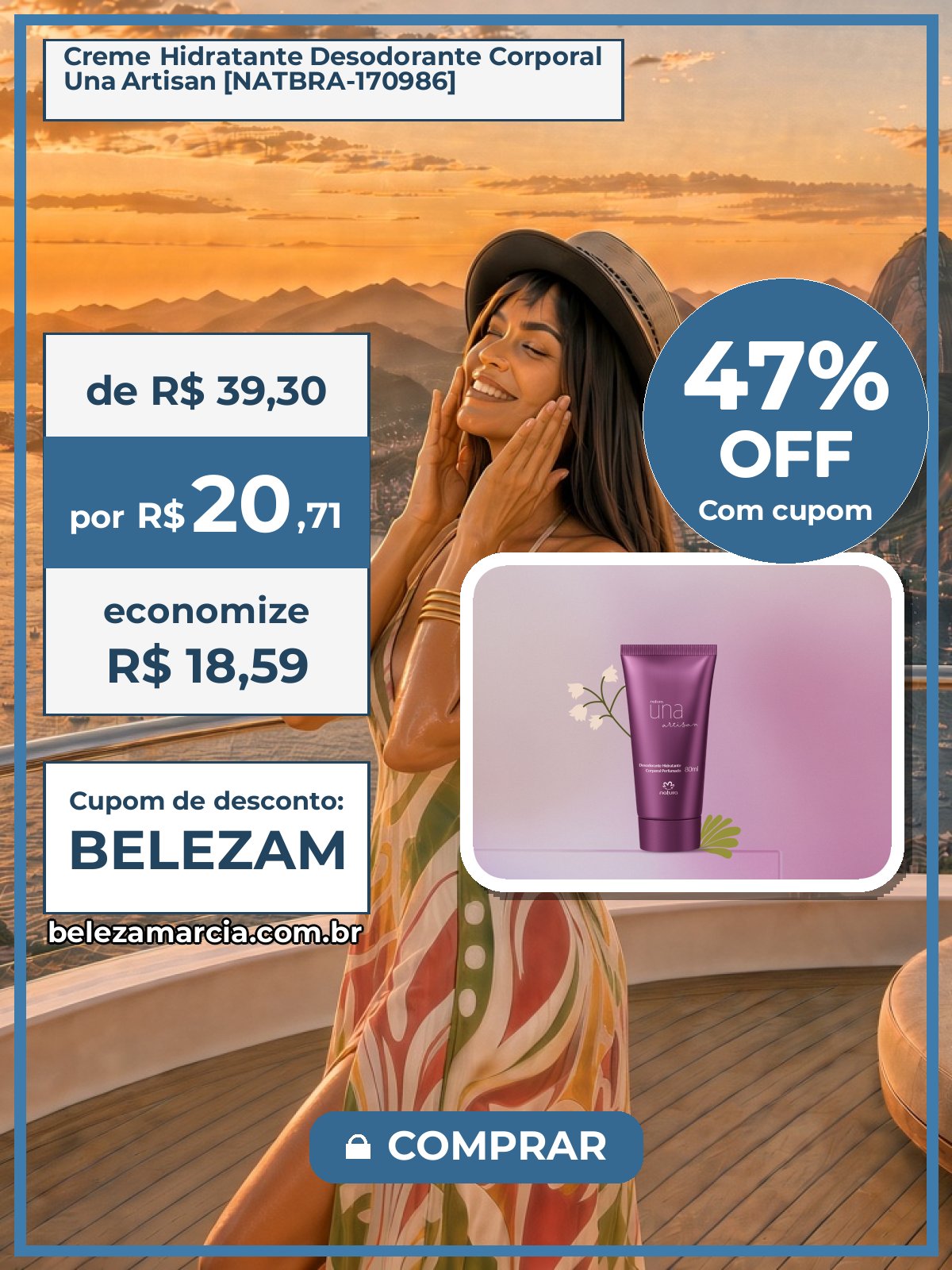 Creme Hidratante Desodorante Corporal Una Artisan [NATBRA-170986]