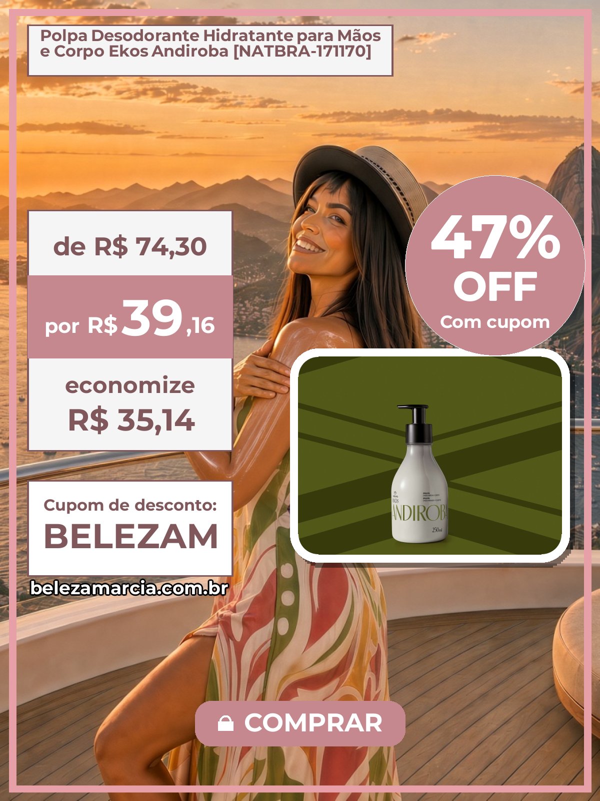 Polpa Desodorante Hidratante para Mãos e Corpo Ekos Andiroba [NATBRA-171170]
