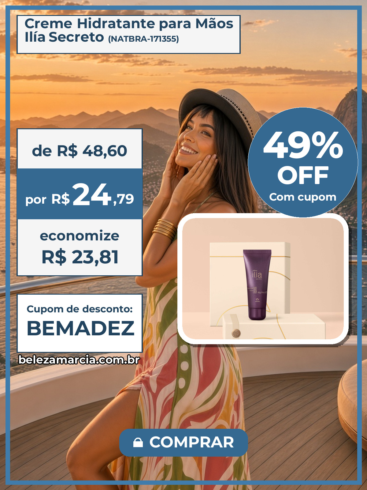 Creme Hidratante para Mãos Ilía Secreto