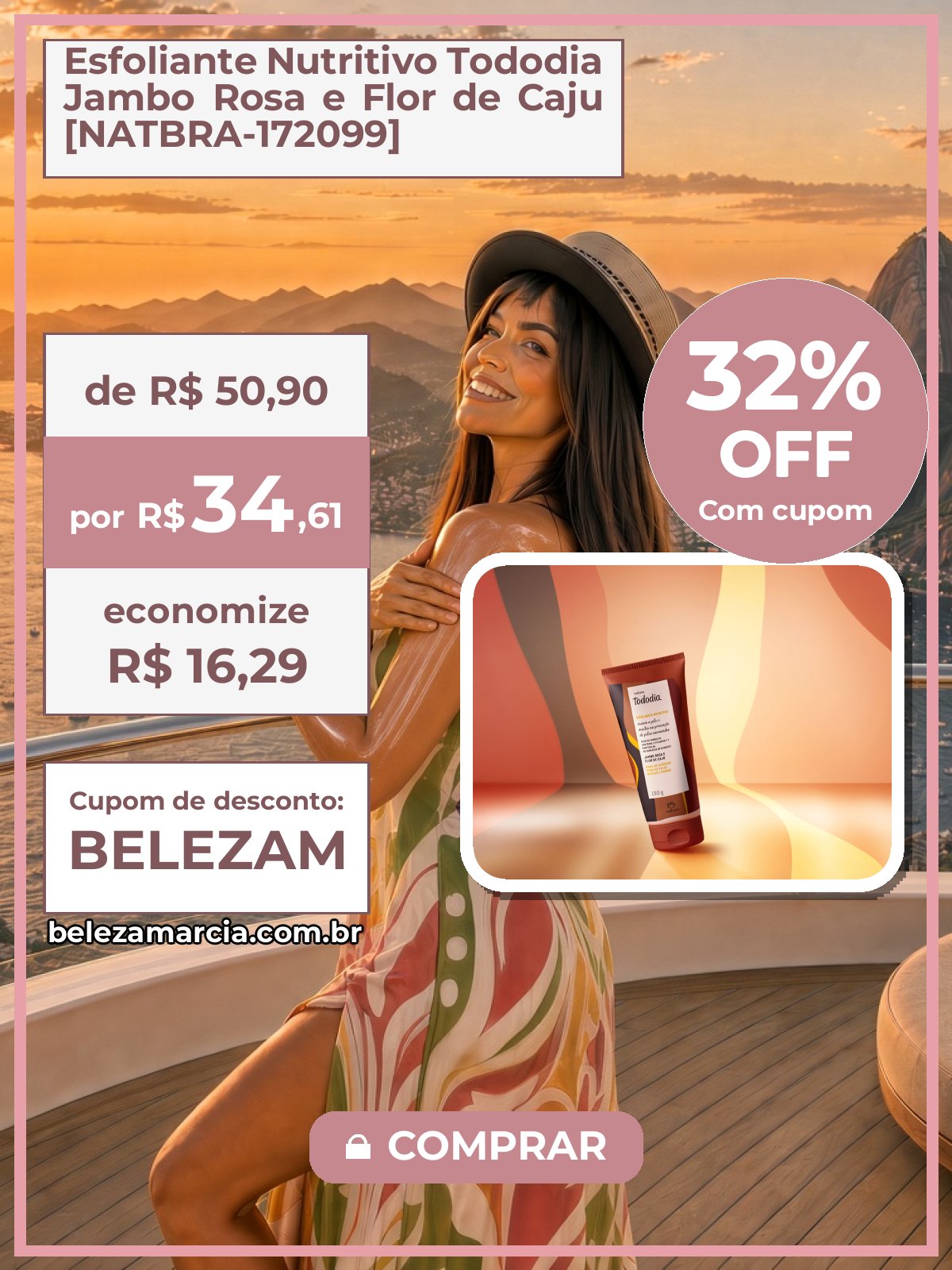 Esfoliante Nutritivo Tododia Jambo Rosa e Flor de Caju [NATBRA-172099]
