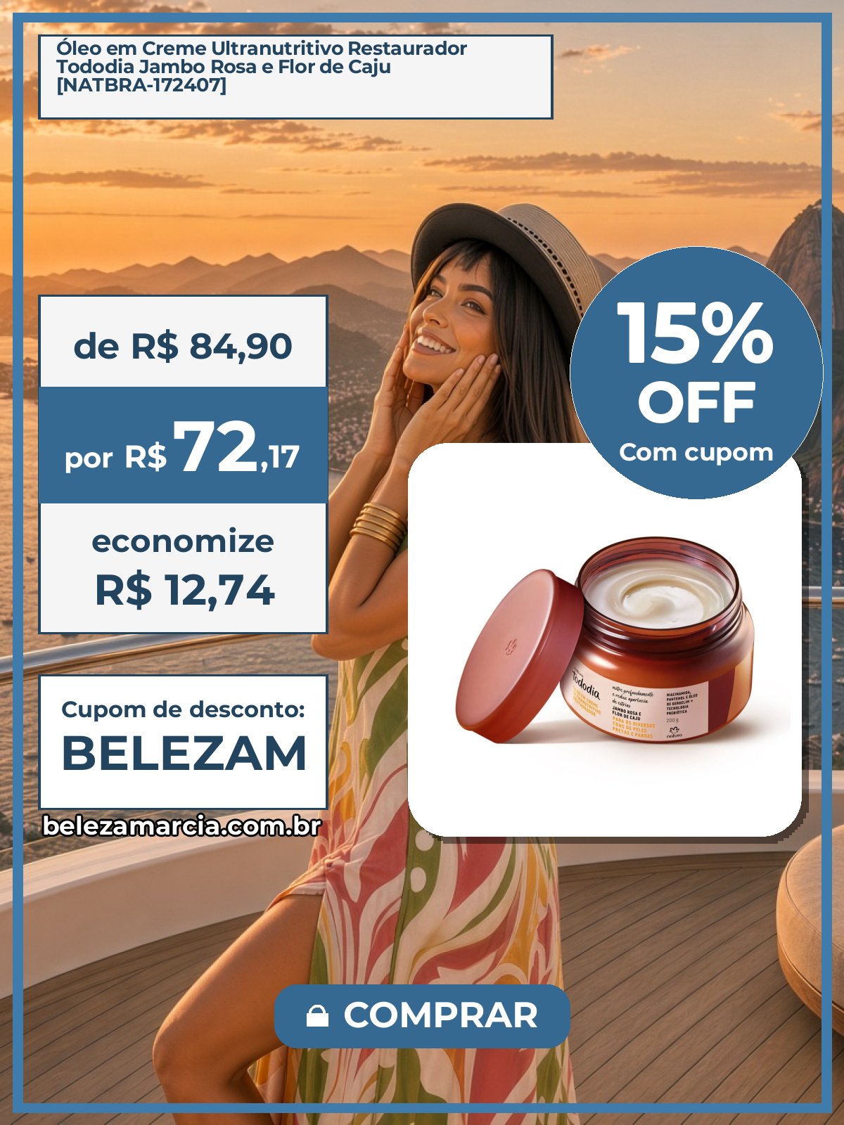 Óleo em Creme Ultranutritivo Restaurador Tododia Jambo Rosa e Flor de Caju [NATBRA-172407]