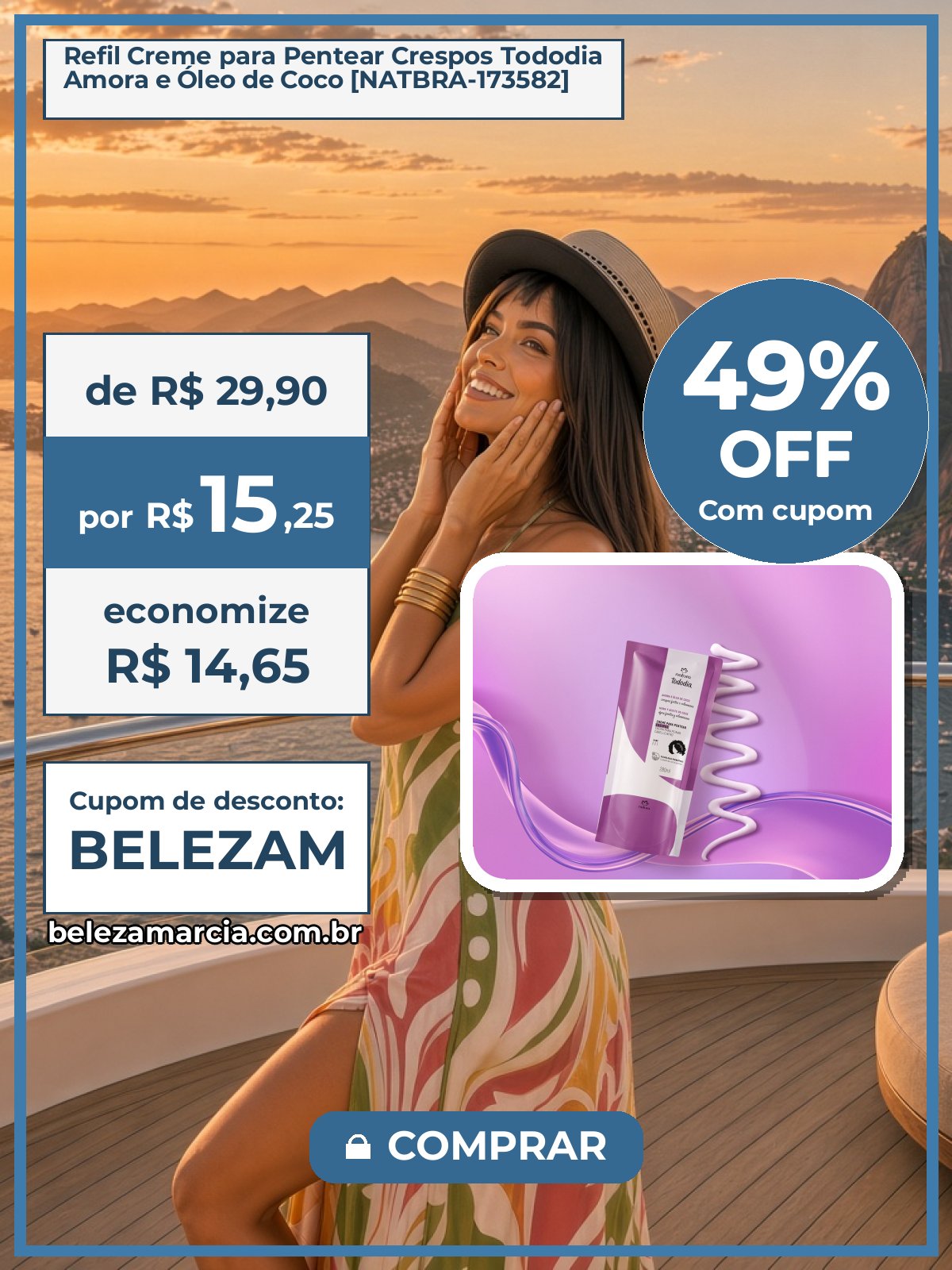 Refil Creme para Pentear Crespos Tododia Amora e Óleo de Coco [NATBRA-173582]