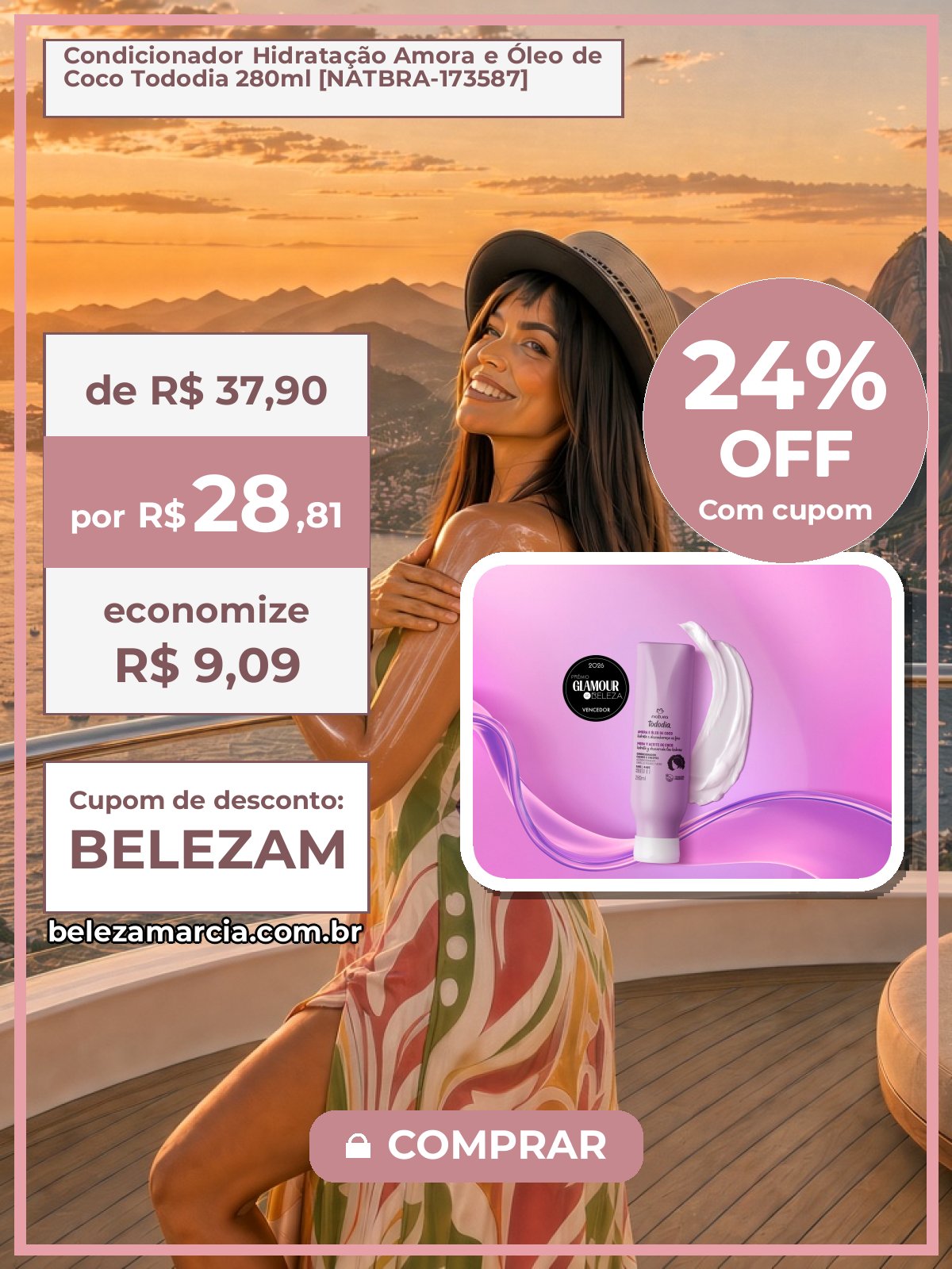 Condicionador Hidratação Amora e Óleo de Coco Tododia 280ml [NATBRA-173587]