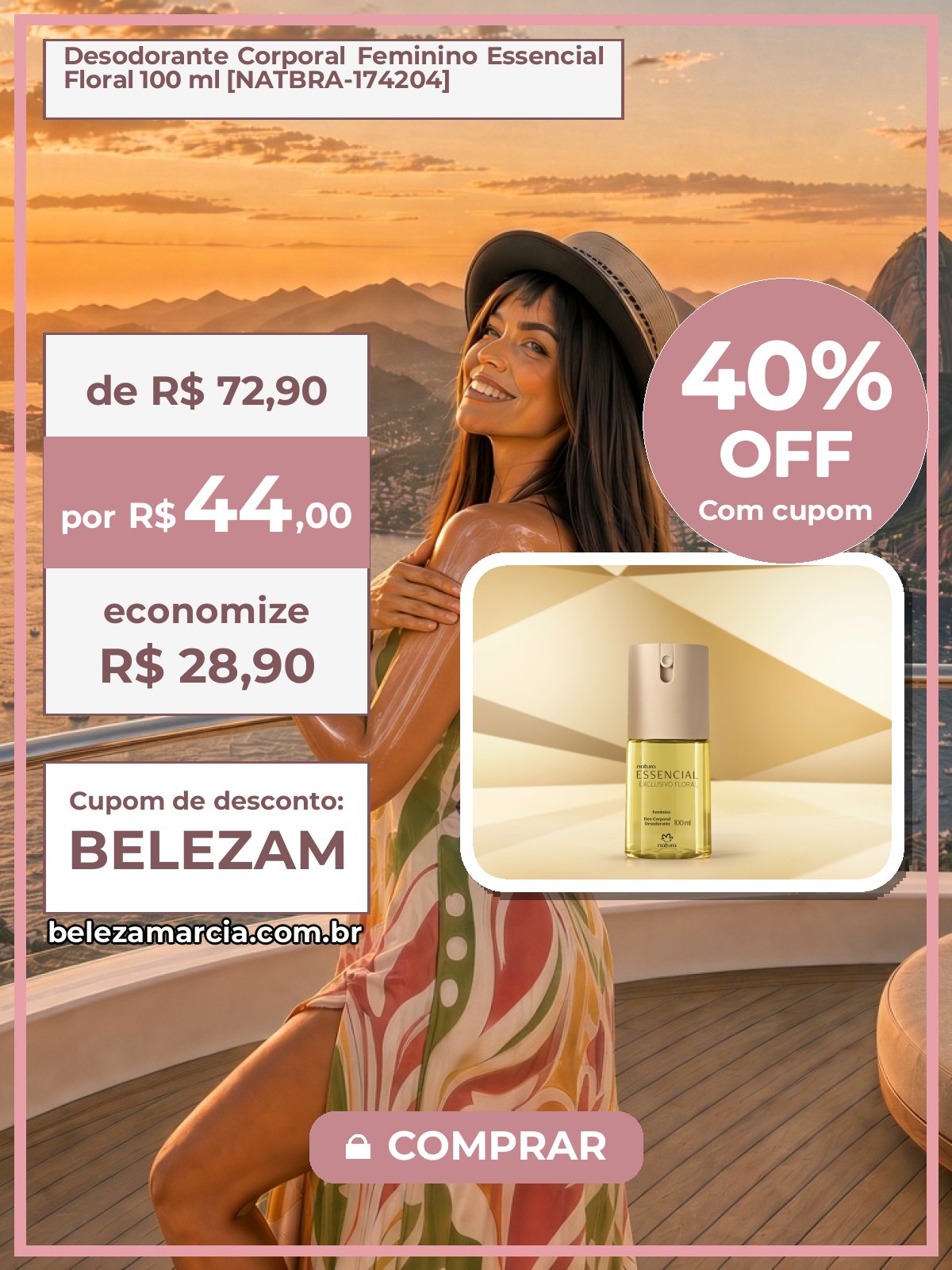 Desodorante Corporal Feminino Essencial Floral 100 ml [NATBRA-174204]