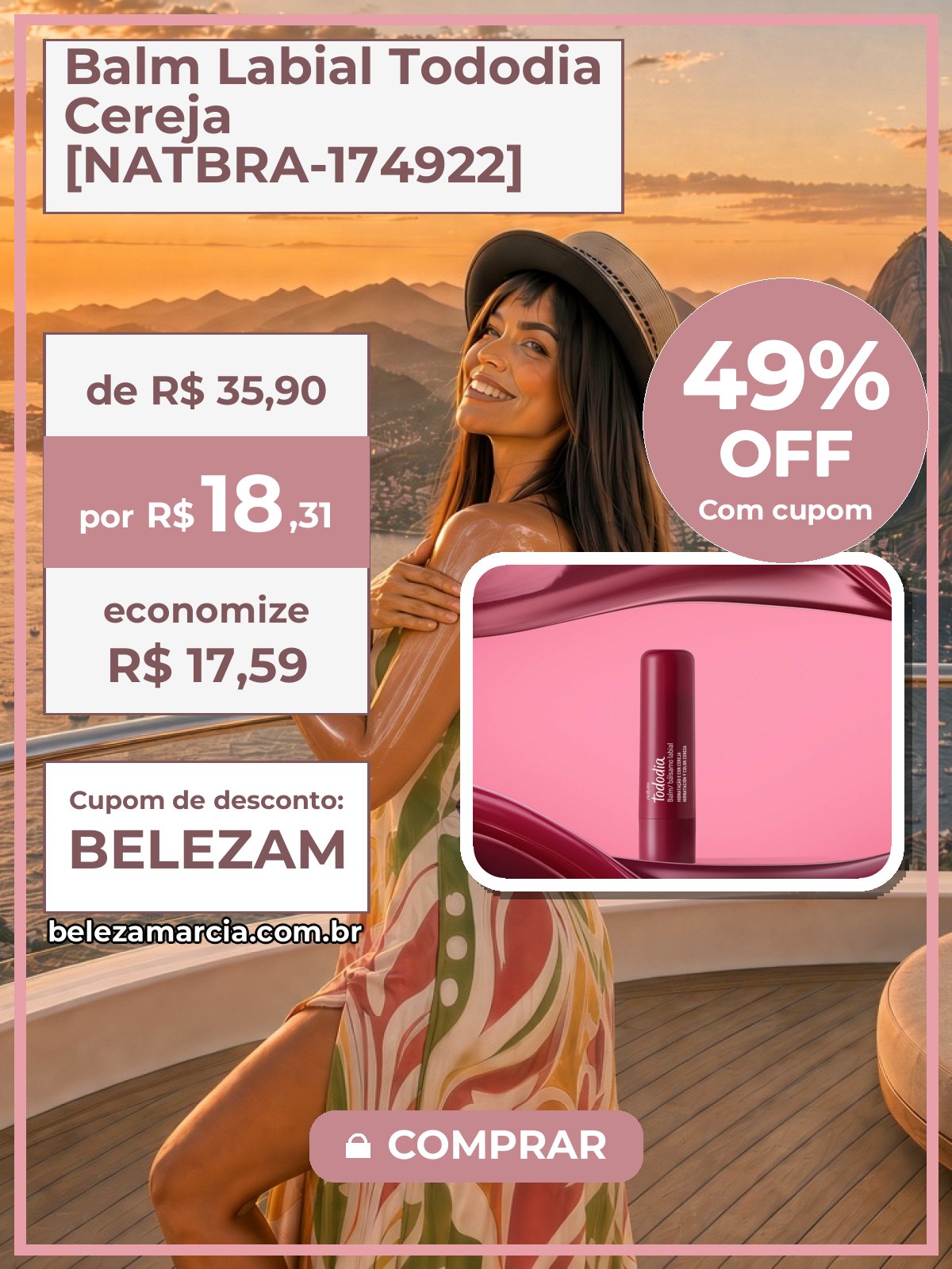 Balm Labial Tododia Cereja [NATBRA-174922]