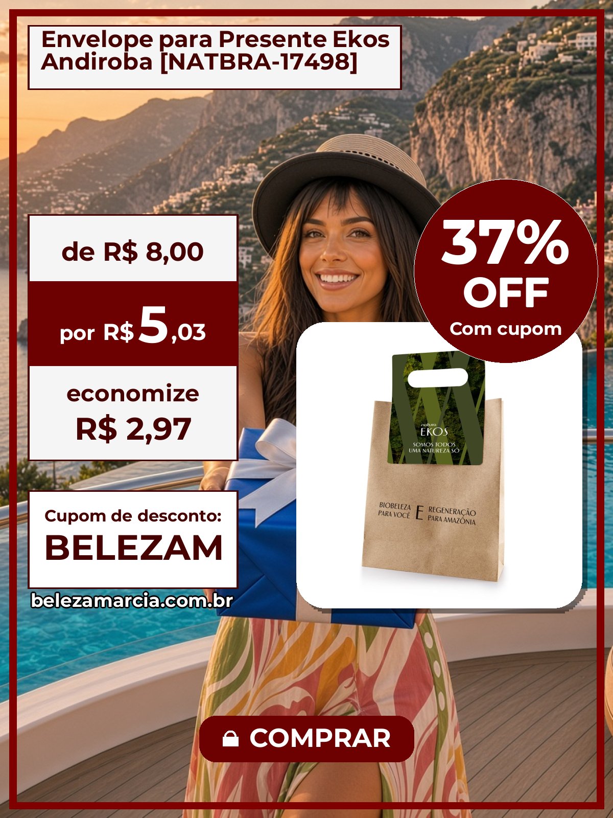 Envelope para Presente Ekos Andiroba [NATBRA-17498]