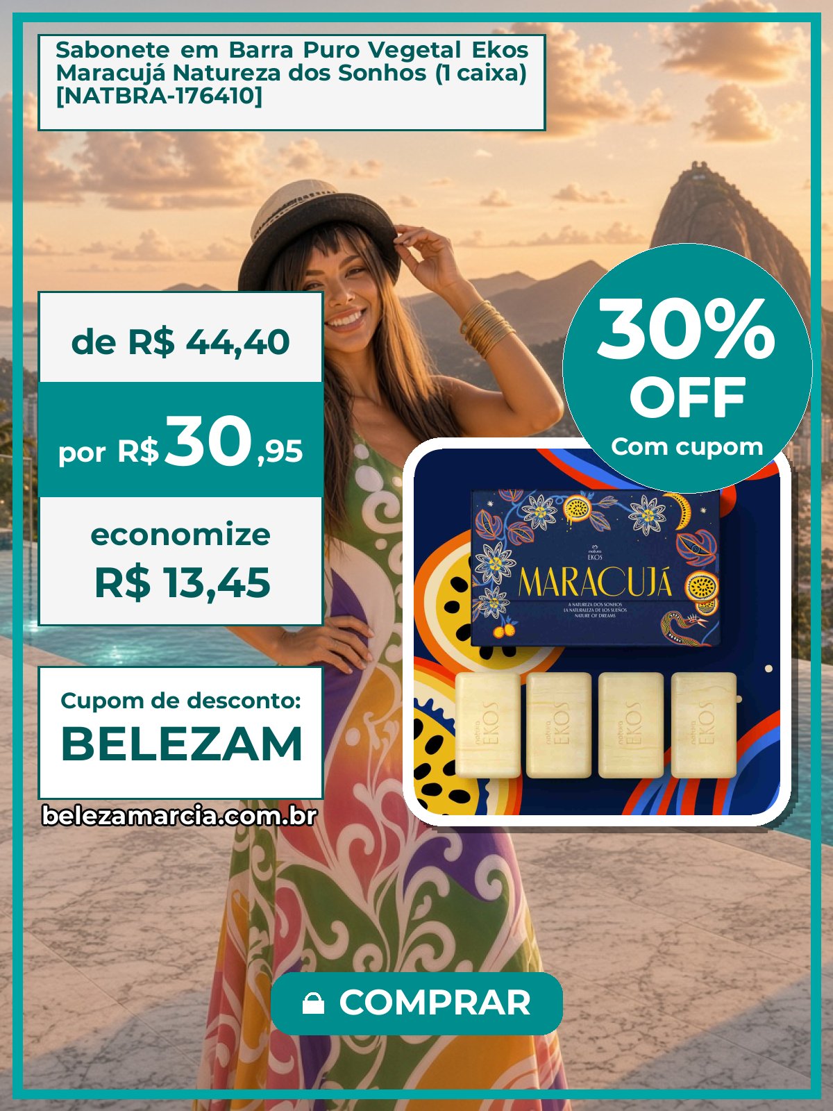 Sabonete em Barra Puro Vegetal Ekos Maracujá Natureza dos Sonhos (1 caixa) [NATBRA-176410]