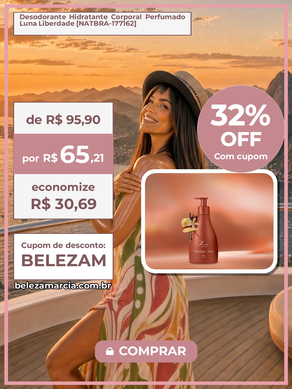 Desodorante Hidratante Corporal Perfumado Luna Liberdade [NATBRA-177162]