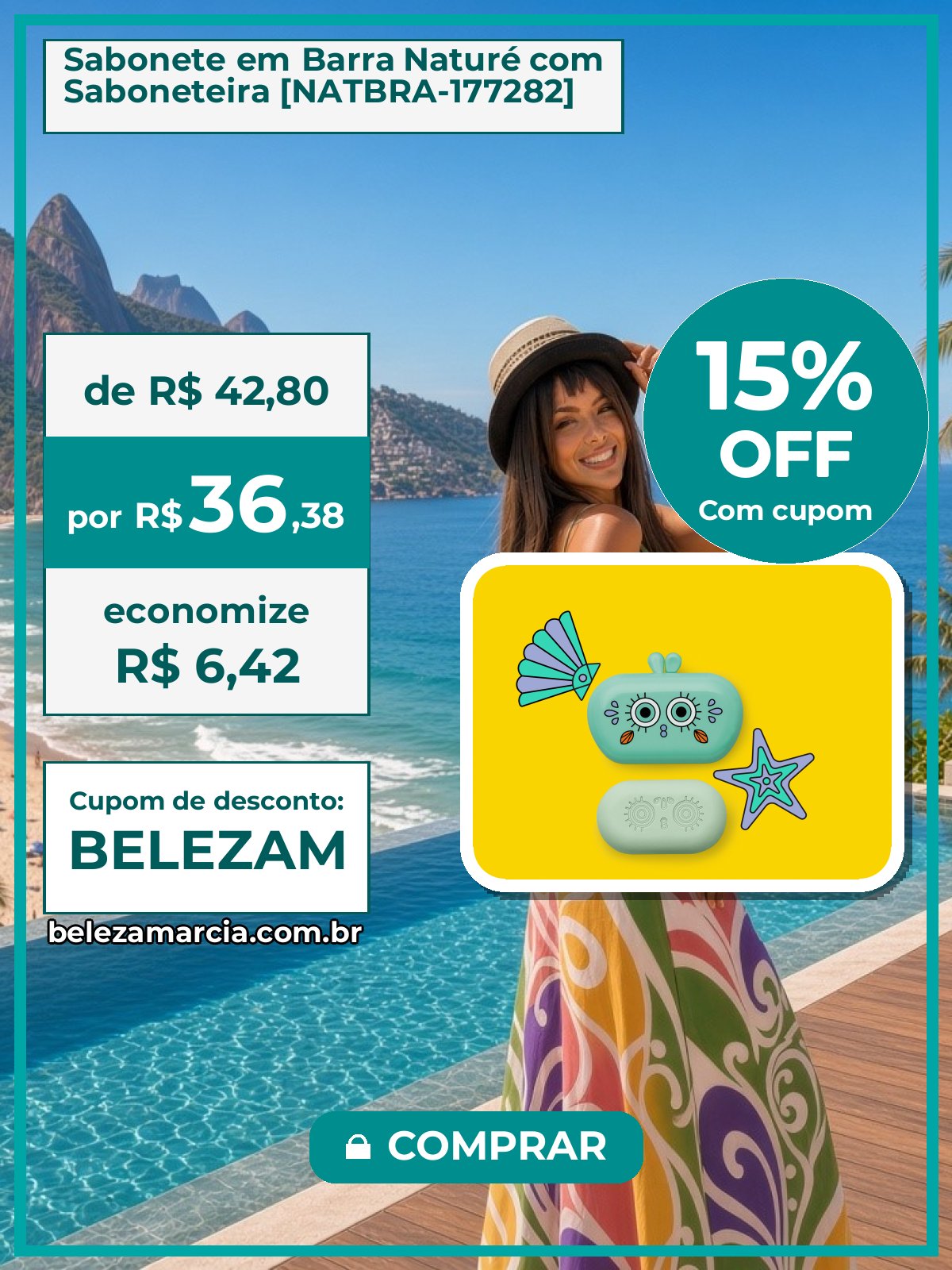 Sabonete em Barra Naturé com Saboneteira [NATBRA-177282]