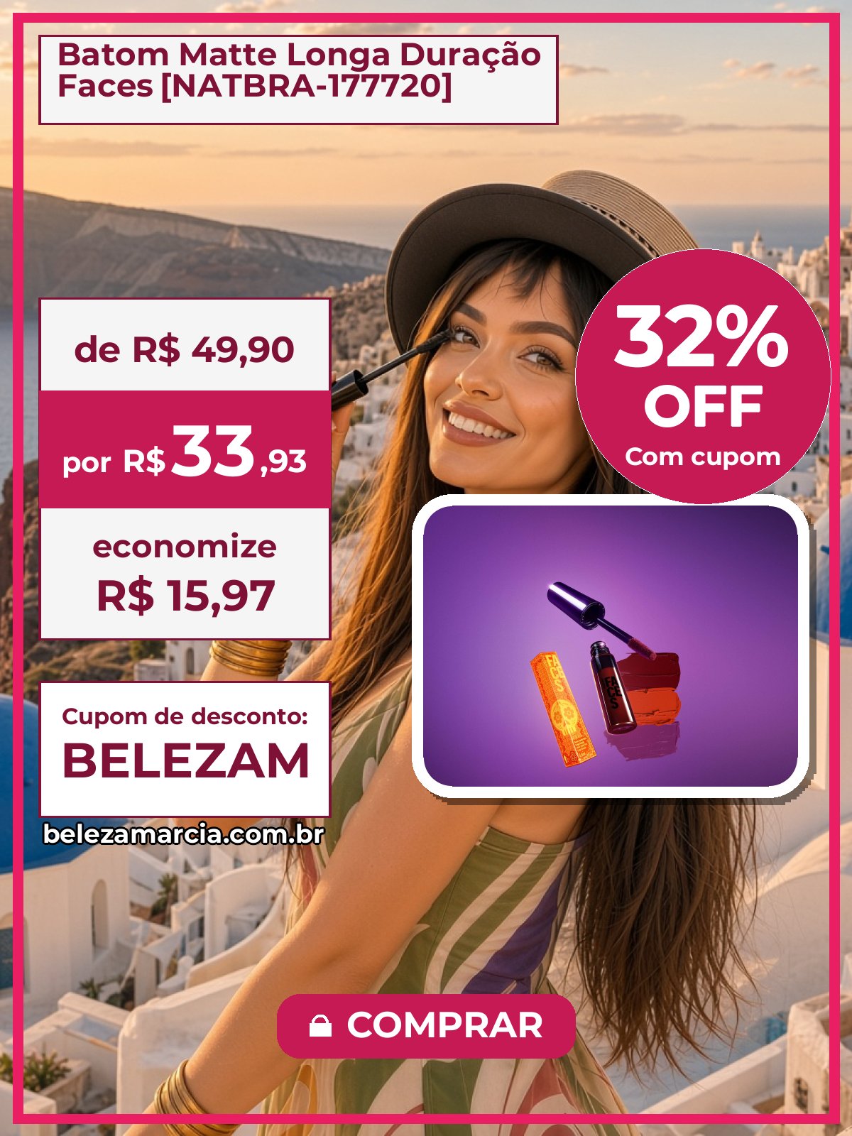Batom Matte Longa Duração Faces [NATBRA-177720]