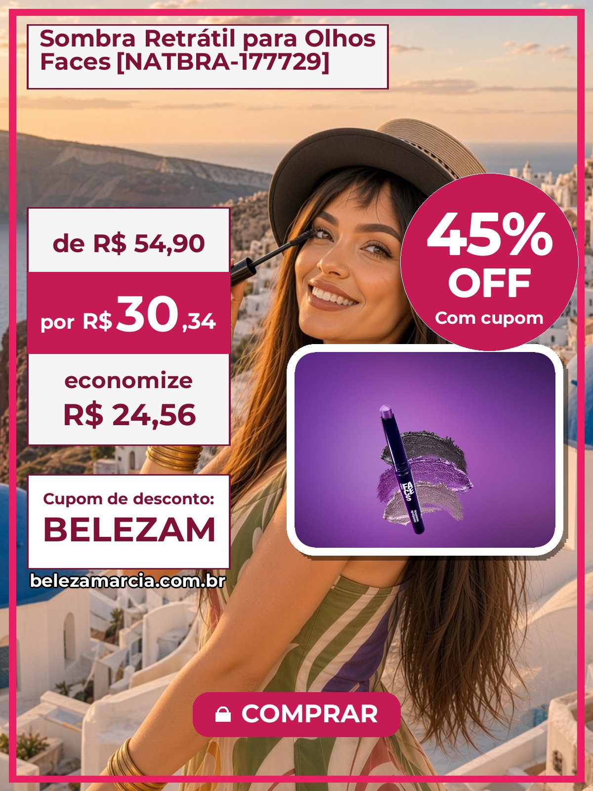 Sombra Retrátil para Olhos Faces [NATBRA-177729]