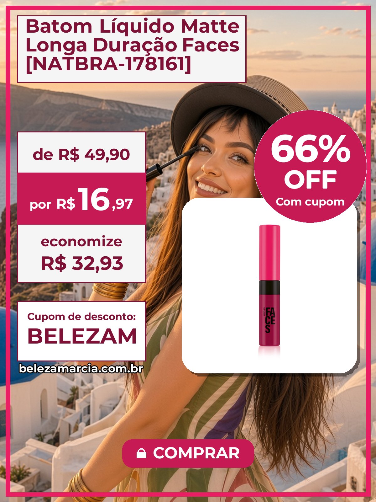 Batom Líquido Matte Longa Duração Faces [NATBRA-178161]