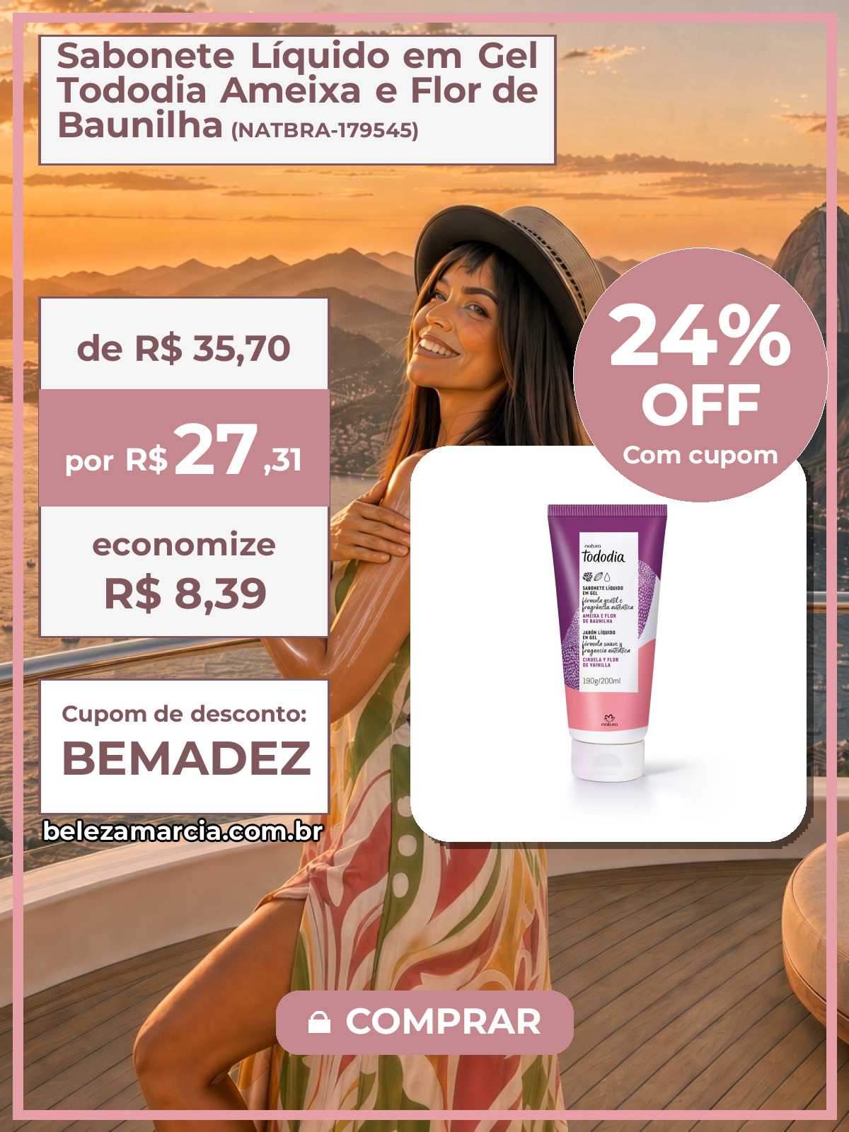 Sabonete Líquido em Gel Tododia Ameixa e Flor de Baunilha