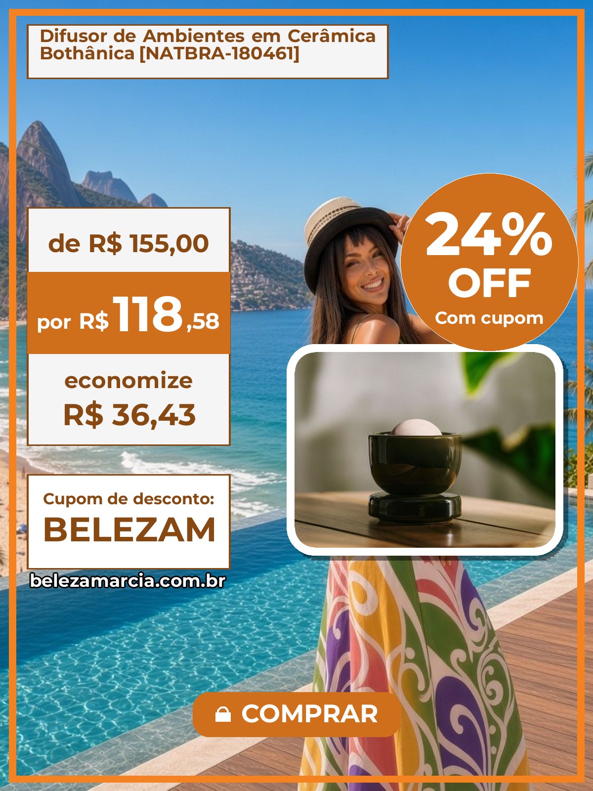 Difusor de Ambientes em Cerâmica Bothânica [NATBRA-180461]