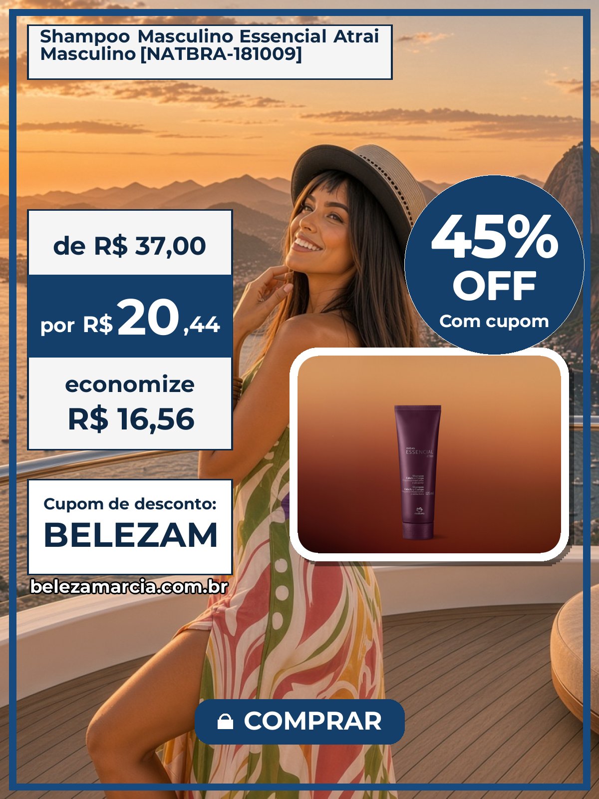 Shampoo Masculino Essencial Atrai Masculino [NATBRA-181009]