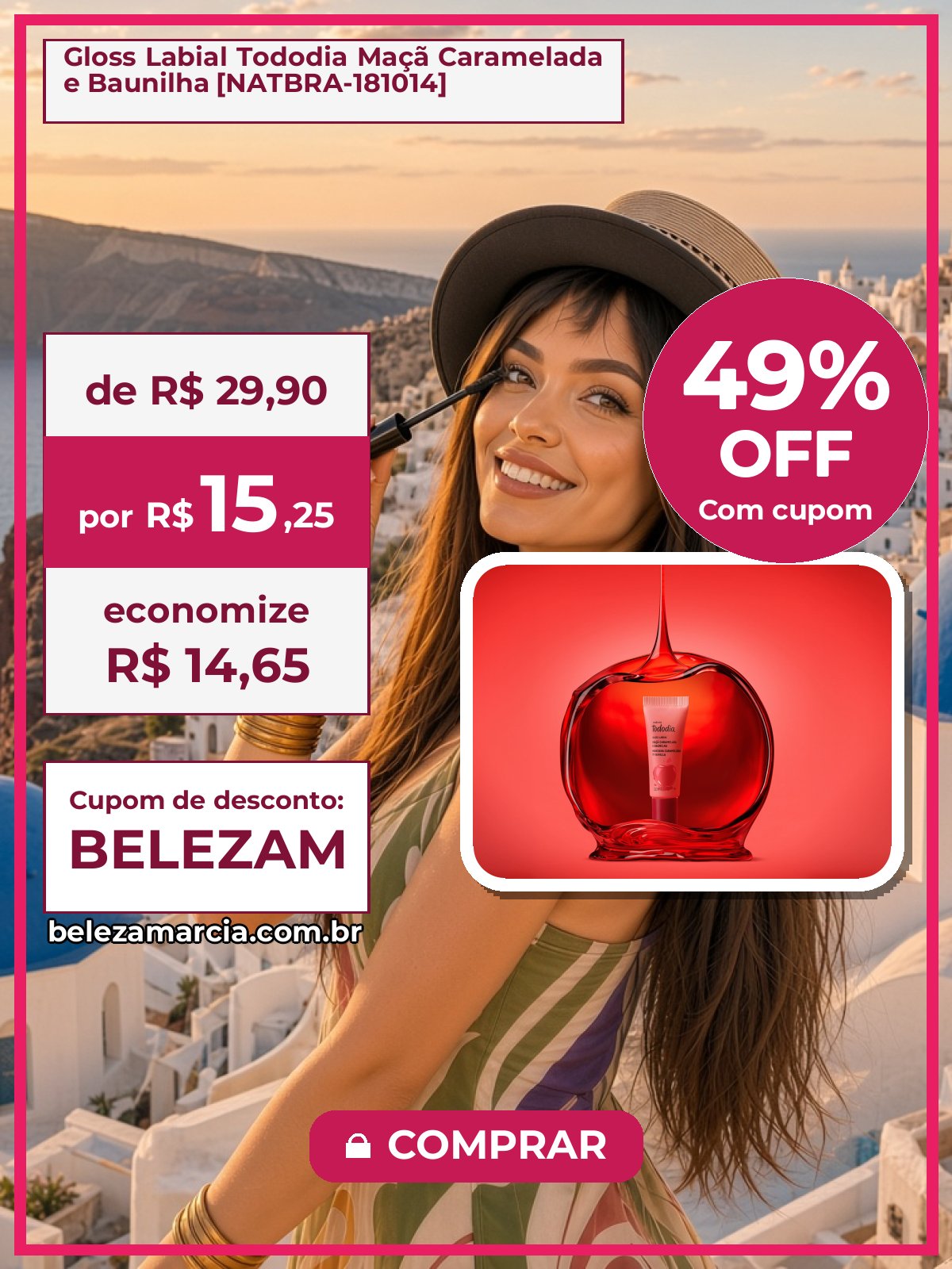 Gloss Labial Tododia Maçã Caramelada e Baunilha [NATBRA-181014]