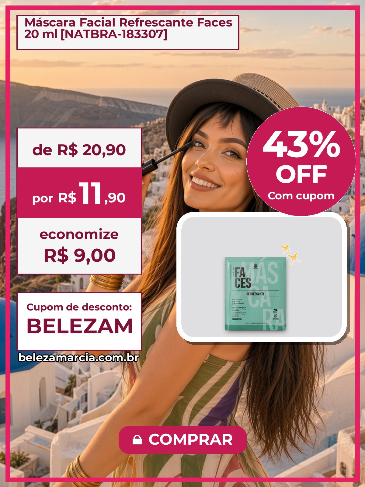 Máscara Facial Refrescante Faces 20 ml [NATBRA-183307]