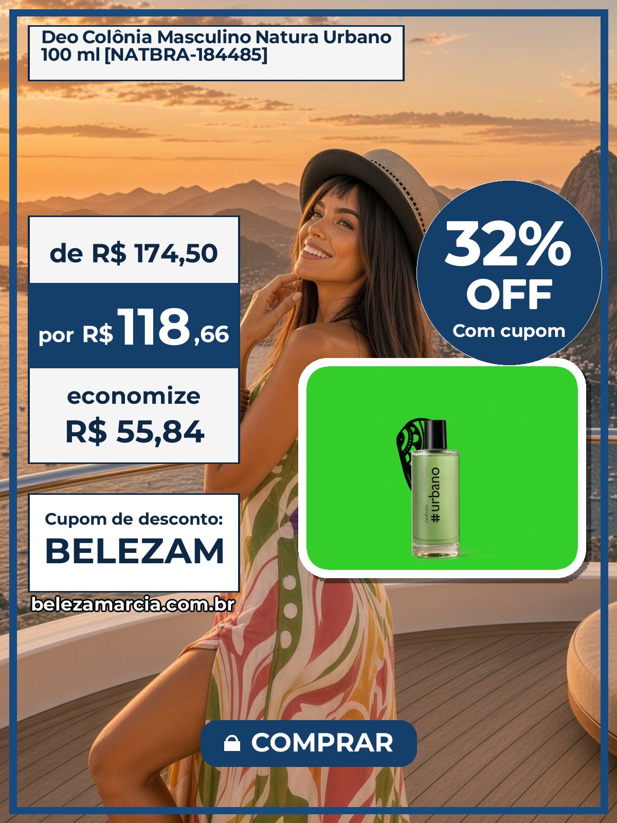 Deo Colônia Masculino Natura Urbano 100 ml [NATBRA-184485]