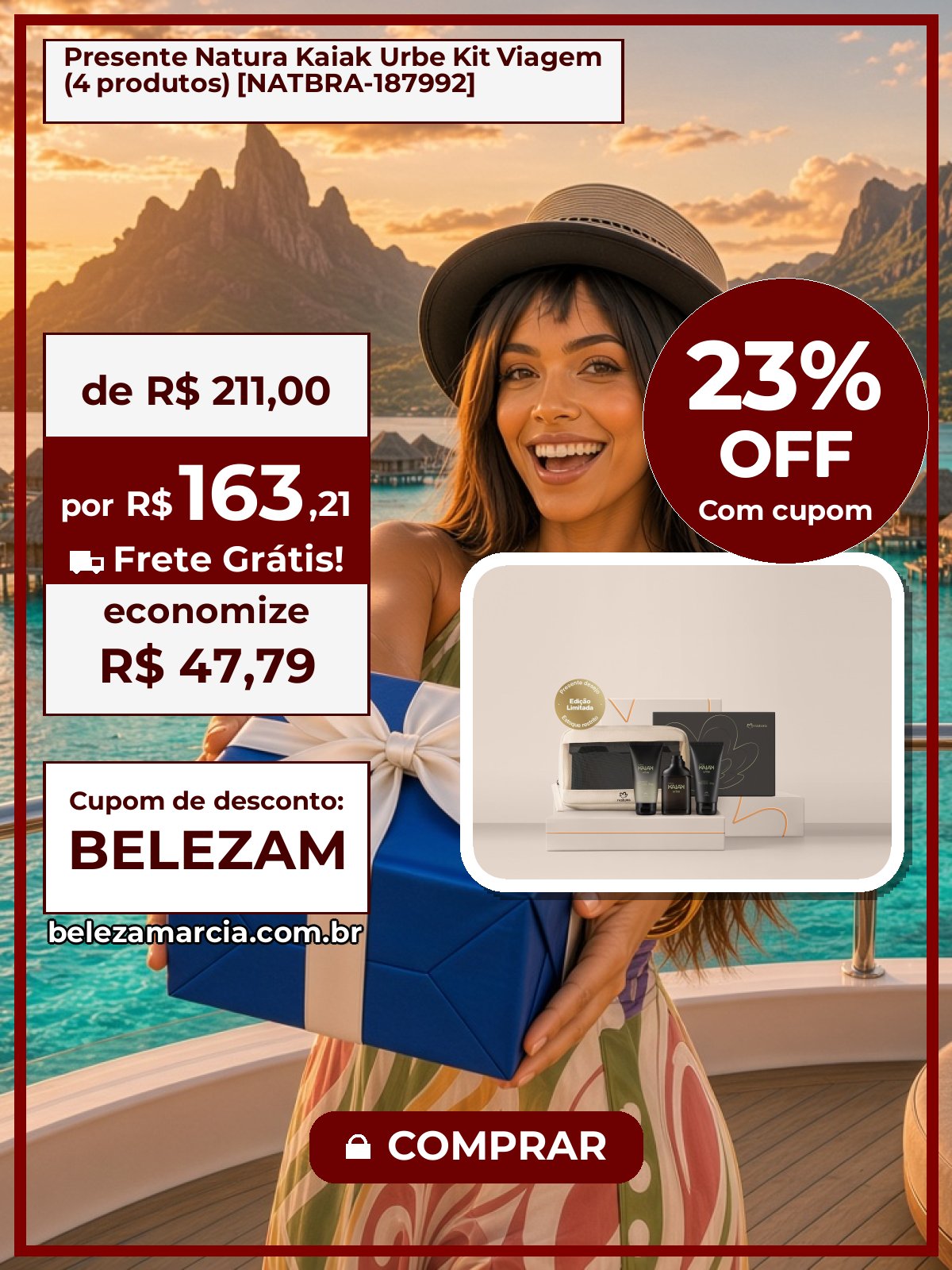 Presente Natura Kaiak Urbe Kit Viagem (4 produtos) [NATBRA-187992]