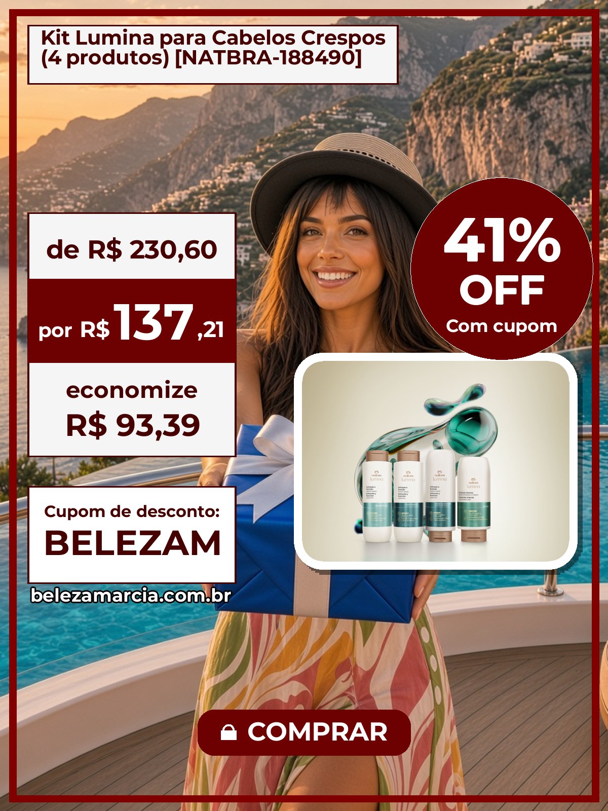 Kit Lumina para Cabelos Crespos (4 produtos) [NATBRA-188490]