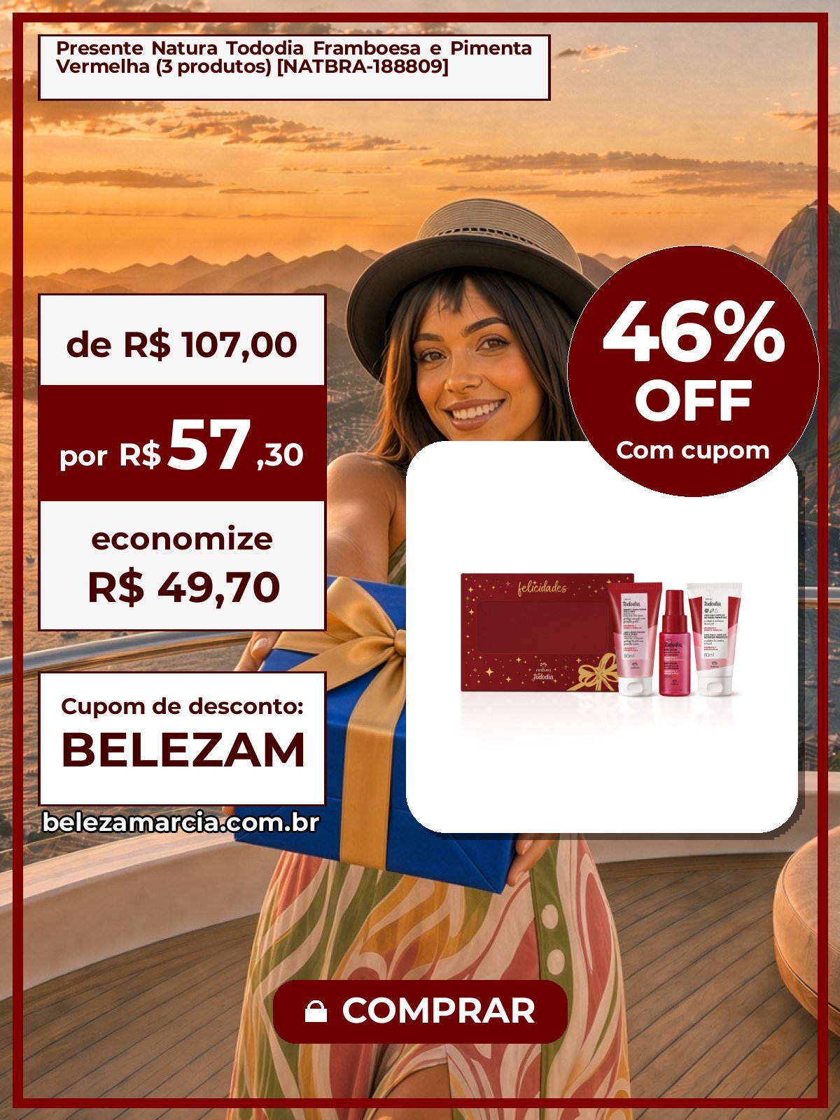 Presente Natura Tododia Framboesa e Pimenta Vermelha (3 produtos) [NATBRA-188809]
