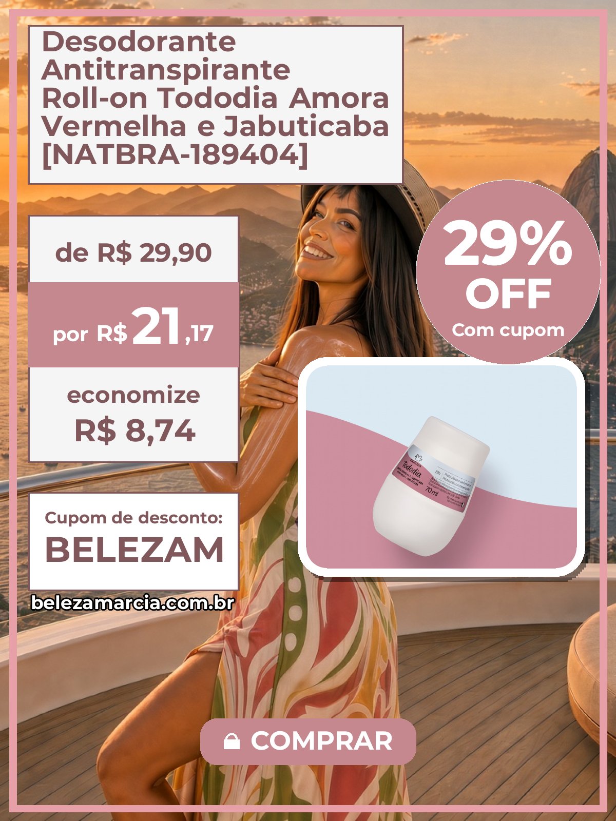 Desodorante Antitranspirante Roll-on Tododia Amora Vermelha e Jabuticaba [NATBRA-189404]