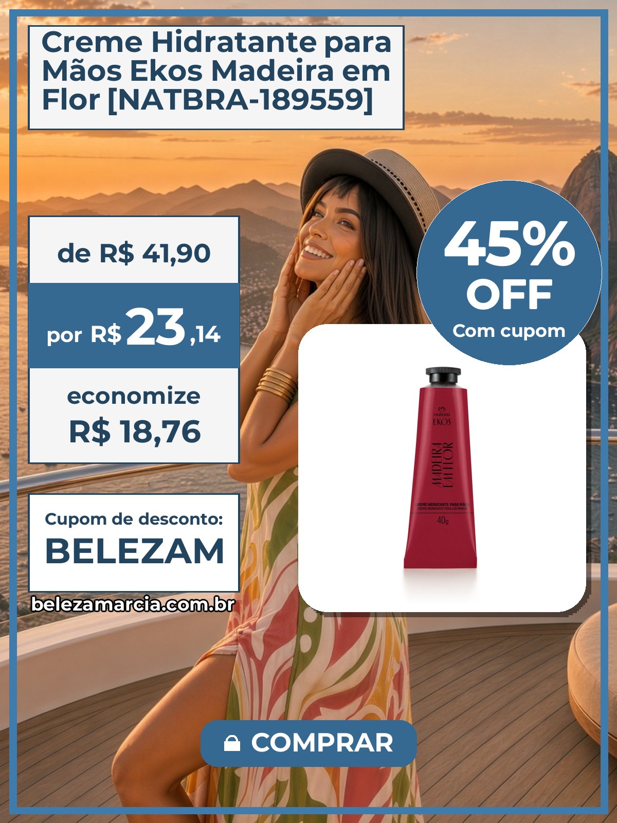 Creme Hidratante para Mãos Ekos Madeira em Flor [NATBRA-189559]