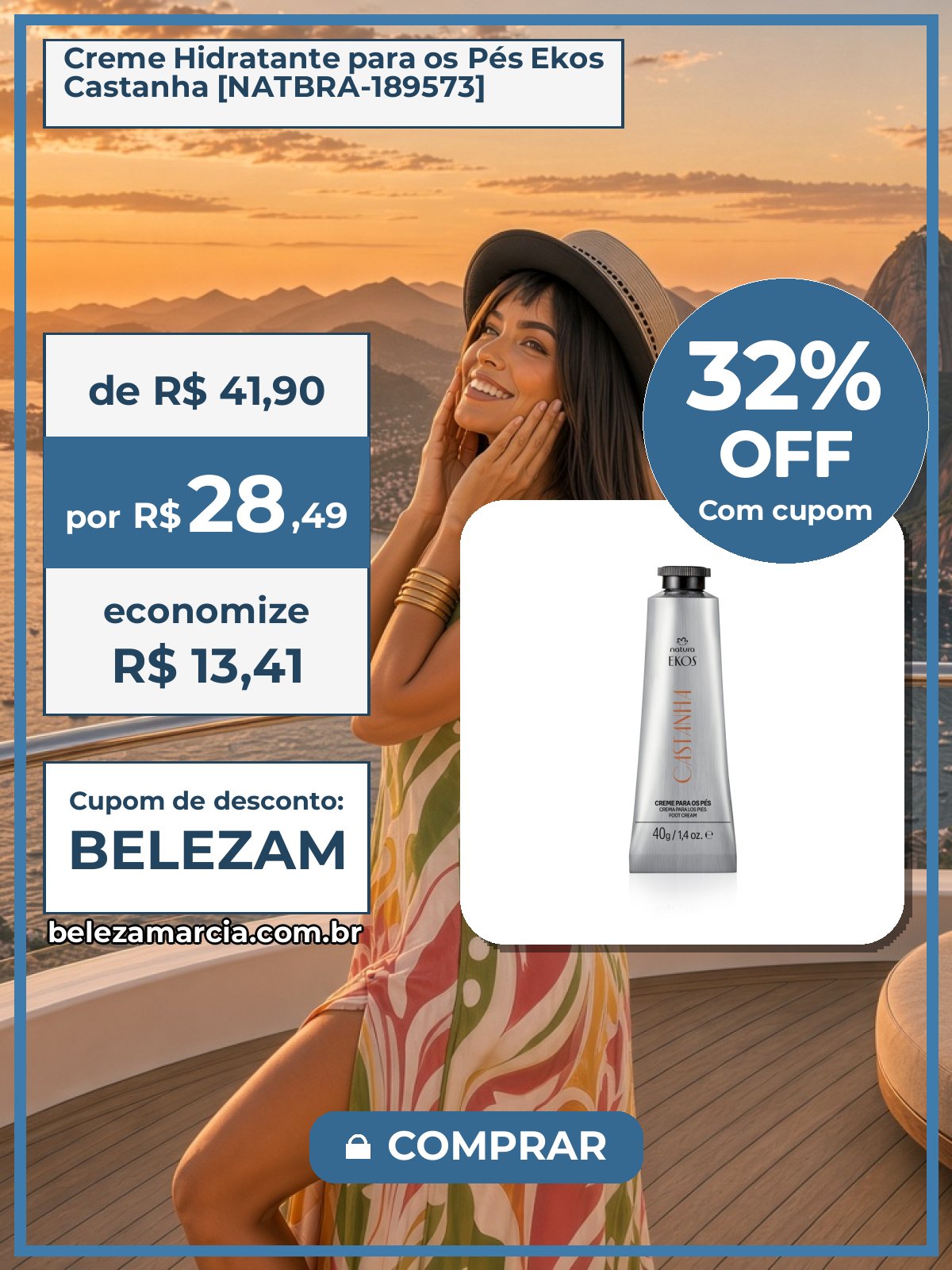 Creme Hidratante para os Pés Ekos Castanha [NATBRA-189573]